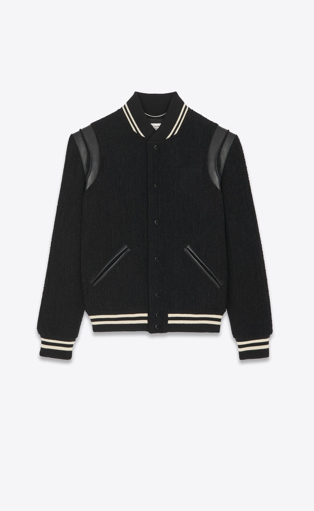 YSL Teddy Jacket In Wolle Noir | 27631-NKGC