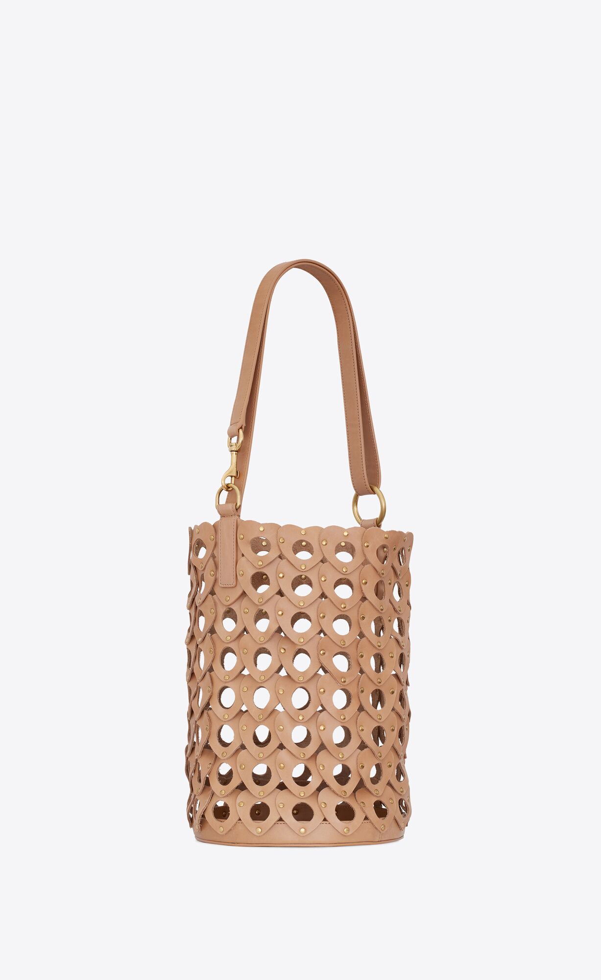 YSL The Hearted Bucket Bag In Vegetable-tanned Leder Braun Gold | 81435-SRHQ