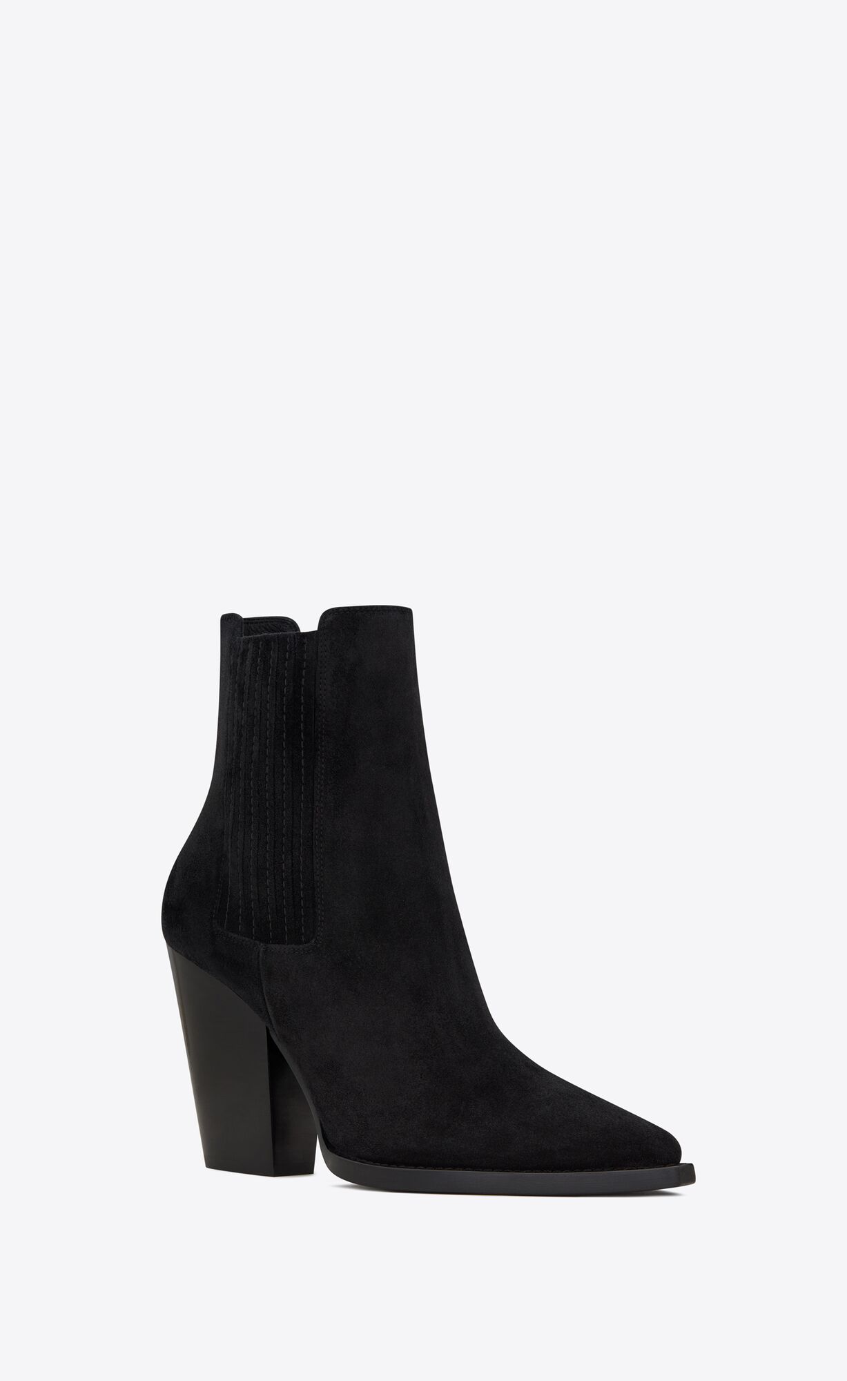 YSL Theo Chelsea Boots In Wildleder Schwarz | 61095-GCDE