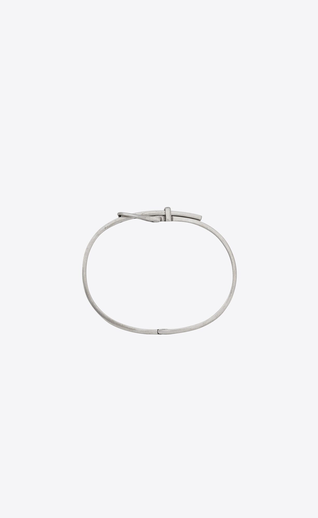 YSL Thin Belt Bracelet In Metal Silber | 92517-YFBL