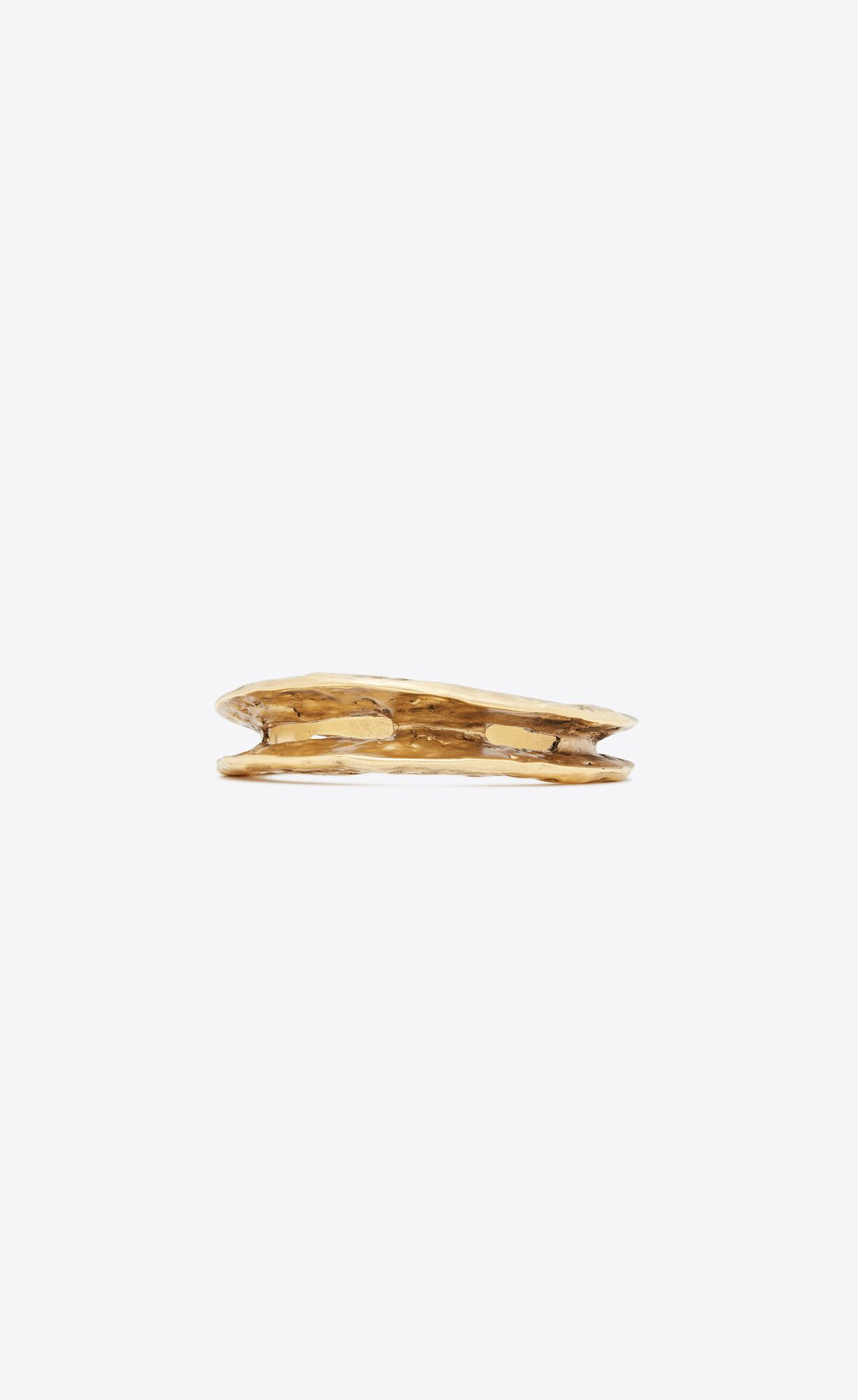 YSL Thin Textured Bangle In Metal Gold | 75238-UGKR