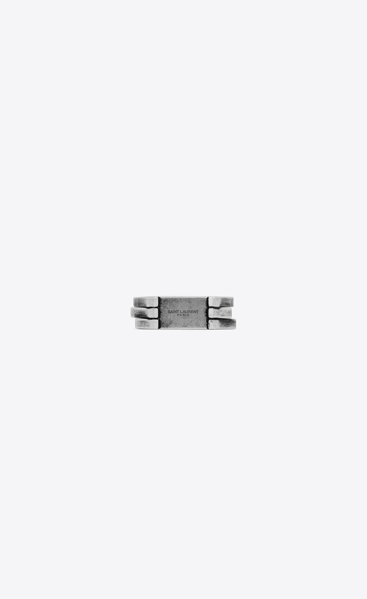 YSL Three-row Ring In Metal Silber | 03792-JHXD