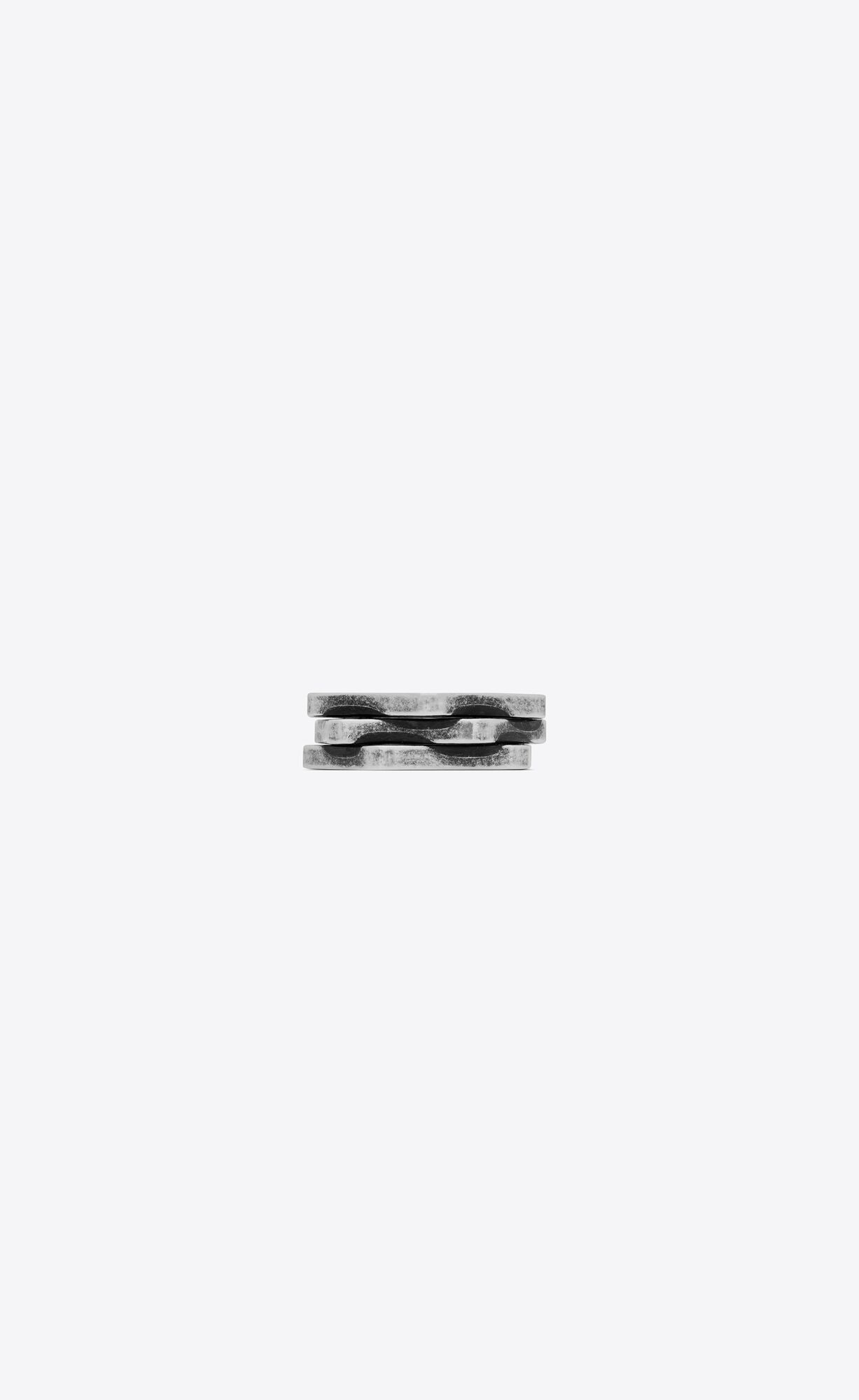 YSL Three-row Ring In Metal Silber | 03792-JHXD