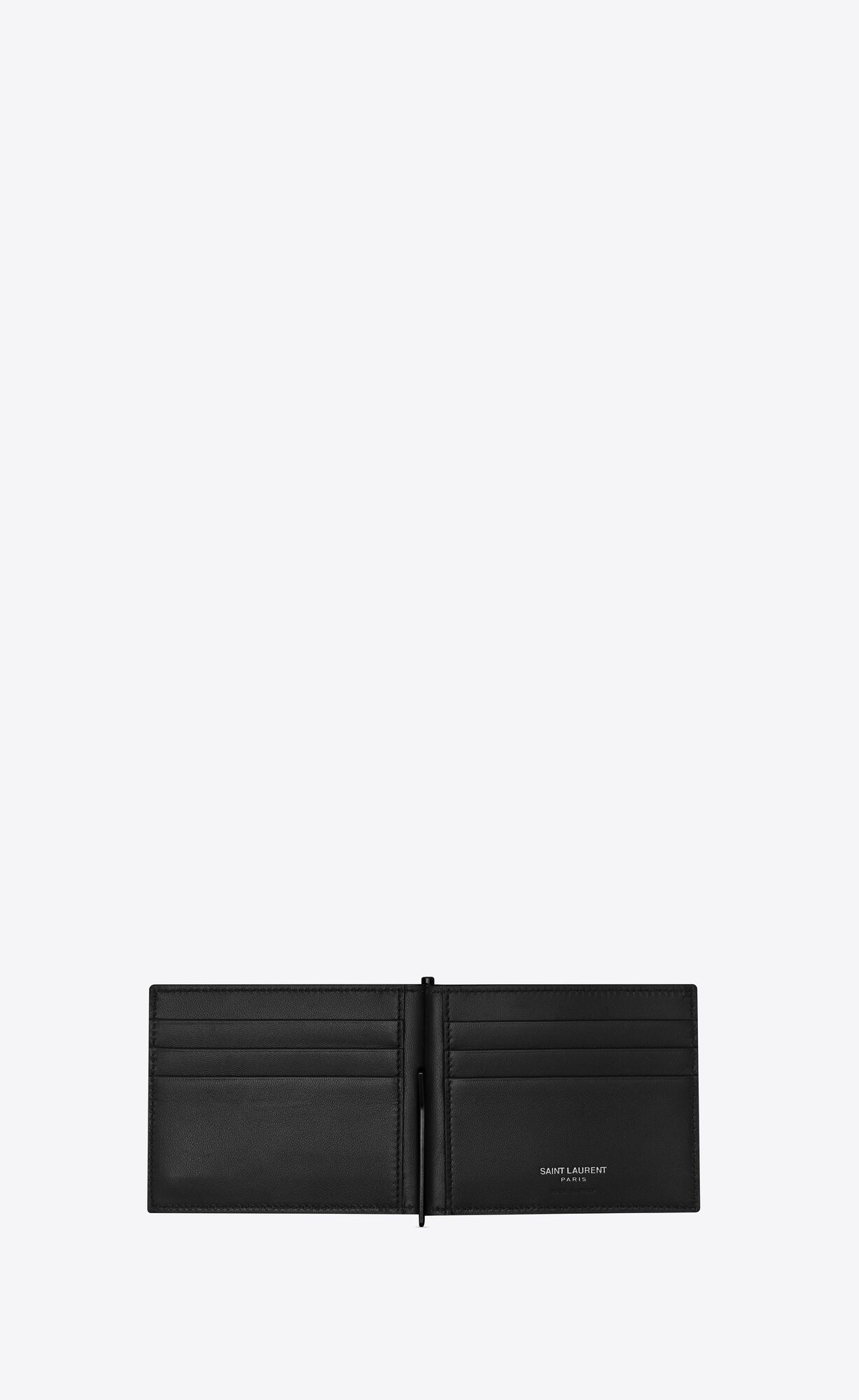 YSL Tiny Cassandre Bill Clip Wallet In Crocodile-embossed Leder Schwarz | 57143-MZYV