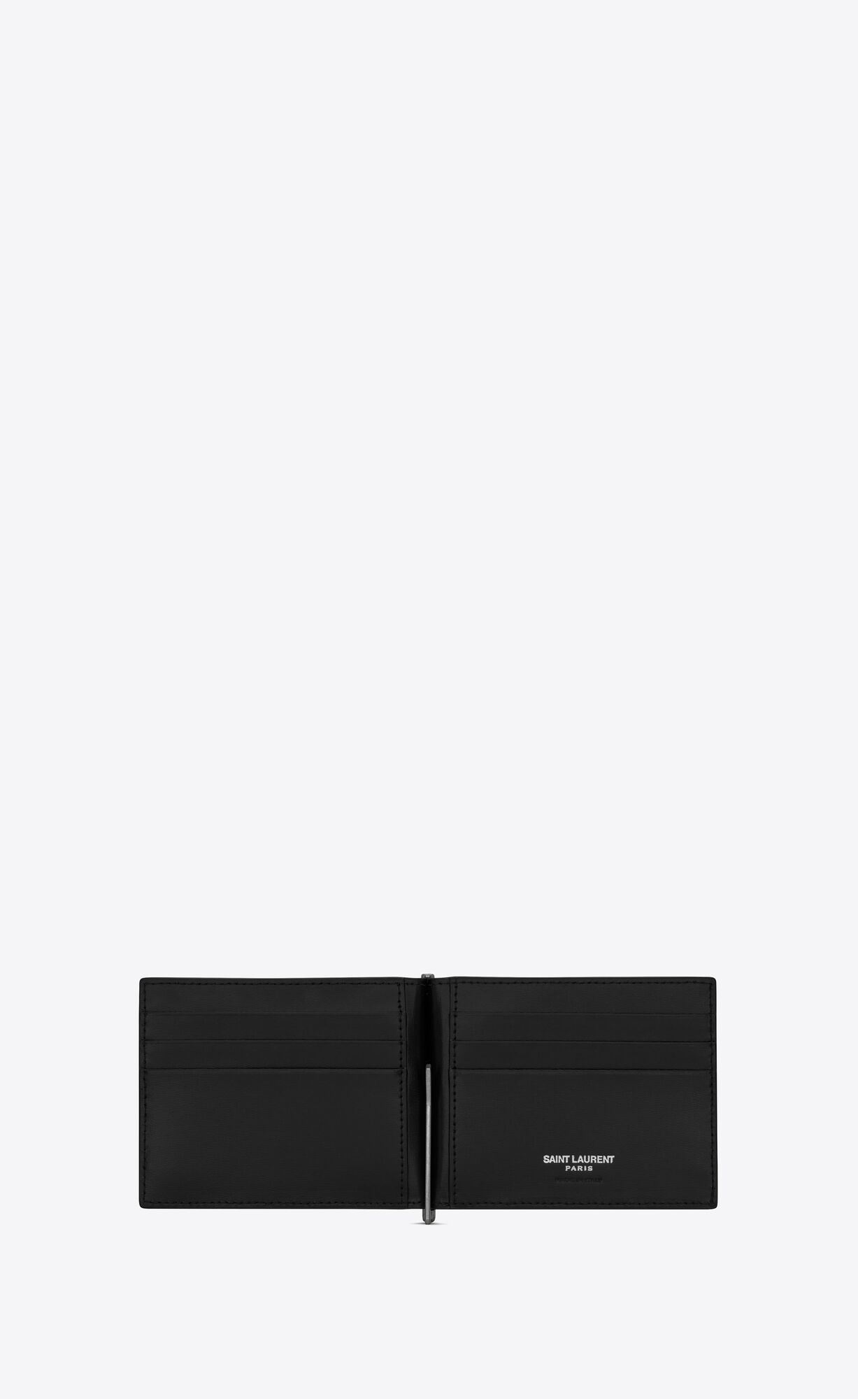 YSL Tiny Cassandre Bill Clip Wallet In Matte Leder Schwarz | 01634-FKVP