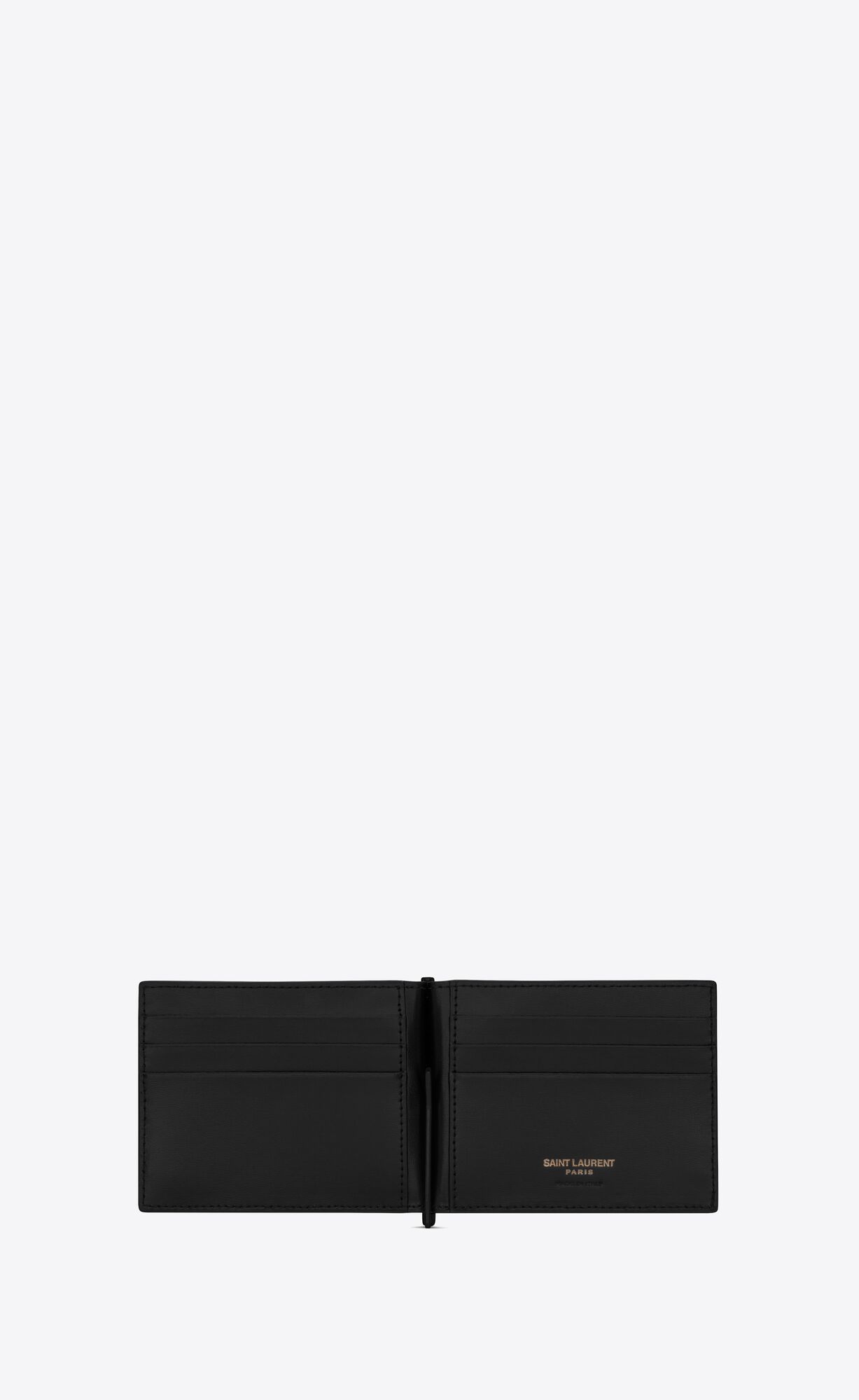 YSL Tiny Cassandre Bill Clip Wallet In Matte Leder Schwarz | 49873-JTZA