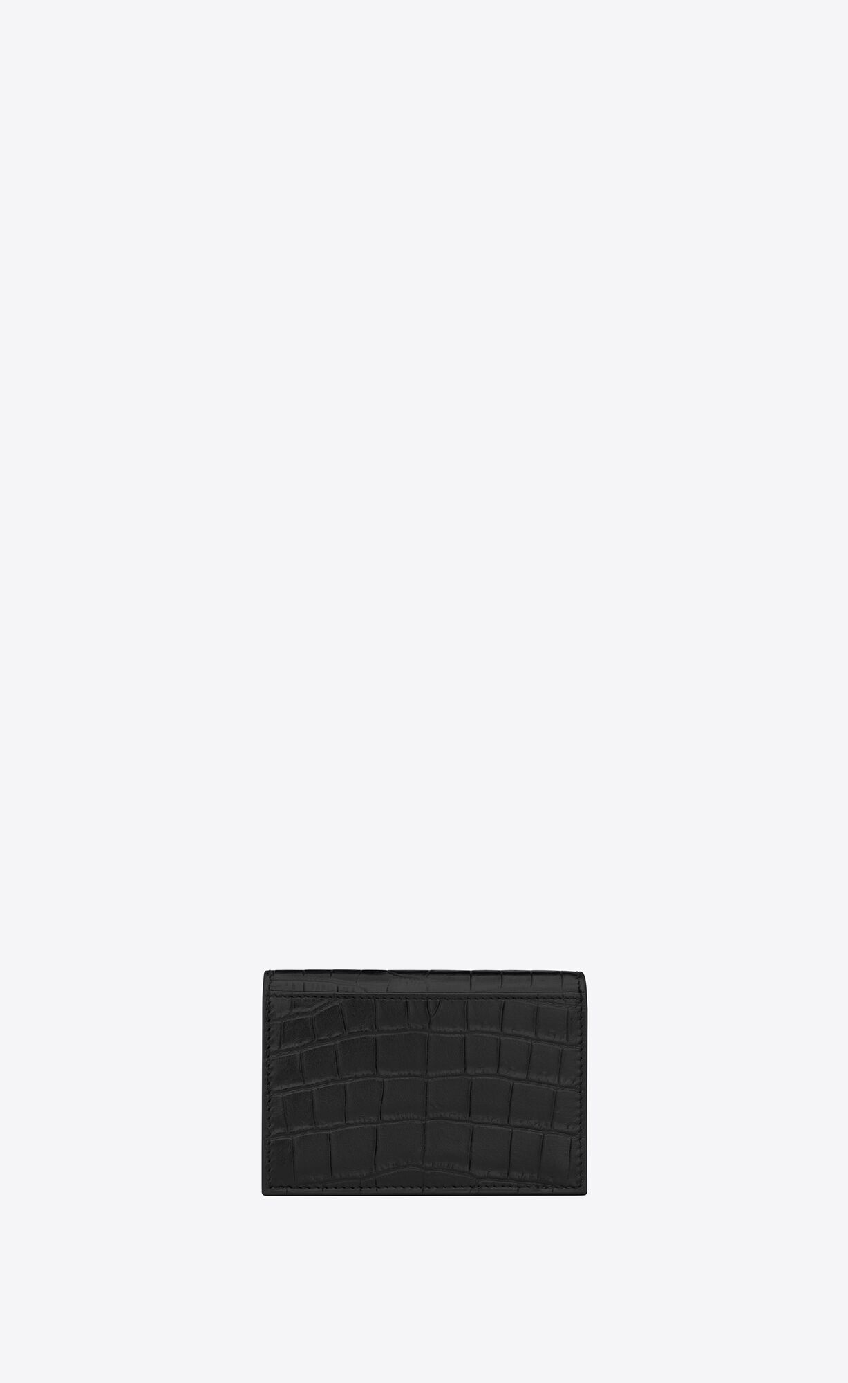 YSL Tiny Cassandre Business Card Case In Crocodile-embossed Leder Schwarz | 23061-DXQN