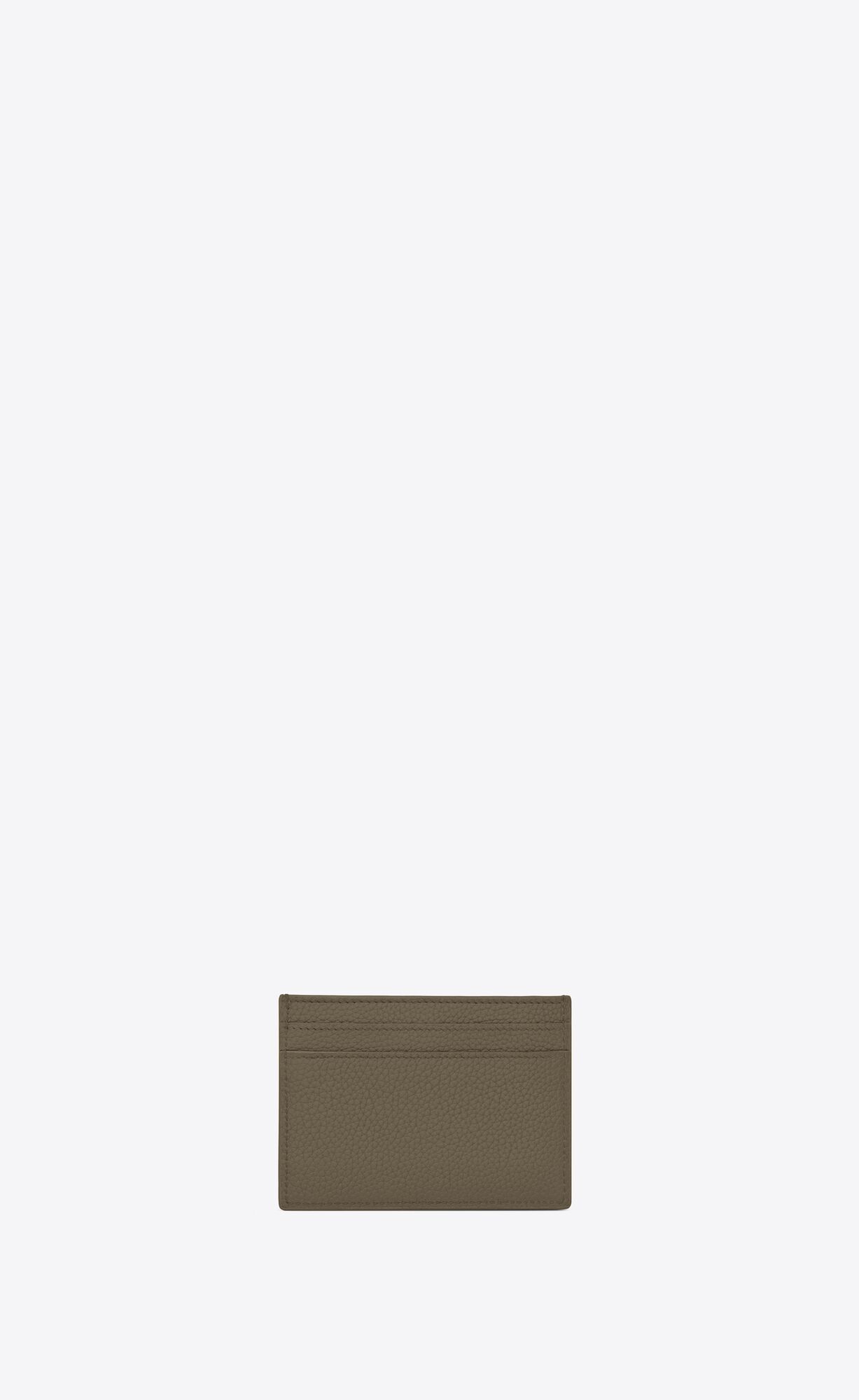 YSL Tiny Cassandre Card Case In Grained Leder Dunkelkhaki | 69372-ELTX