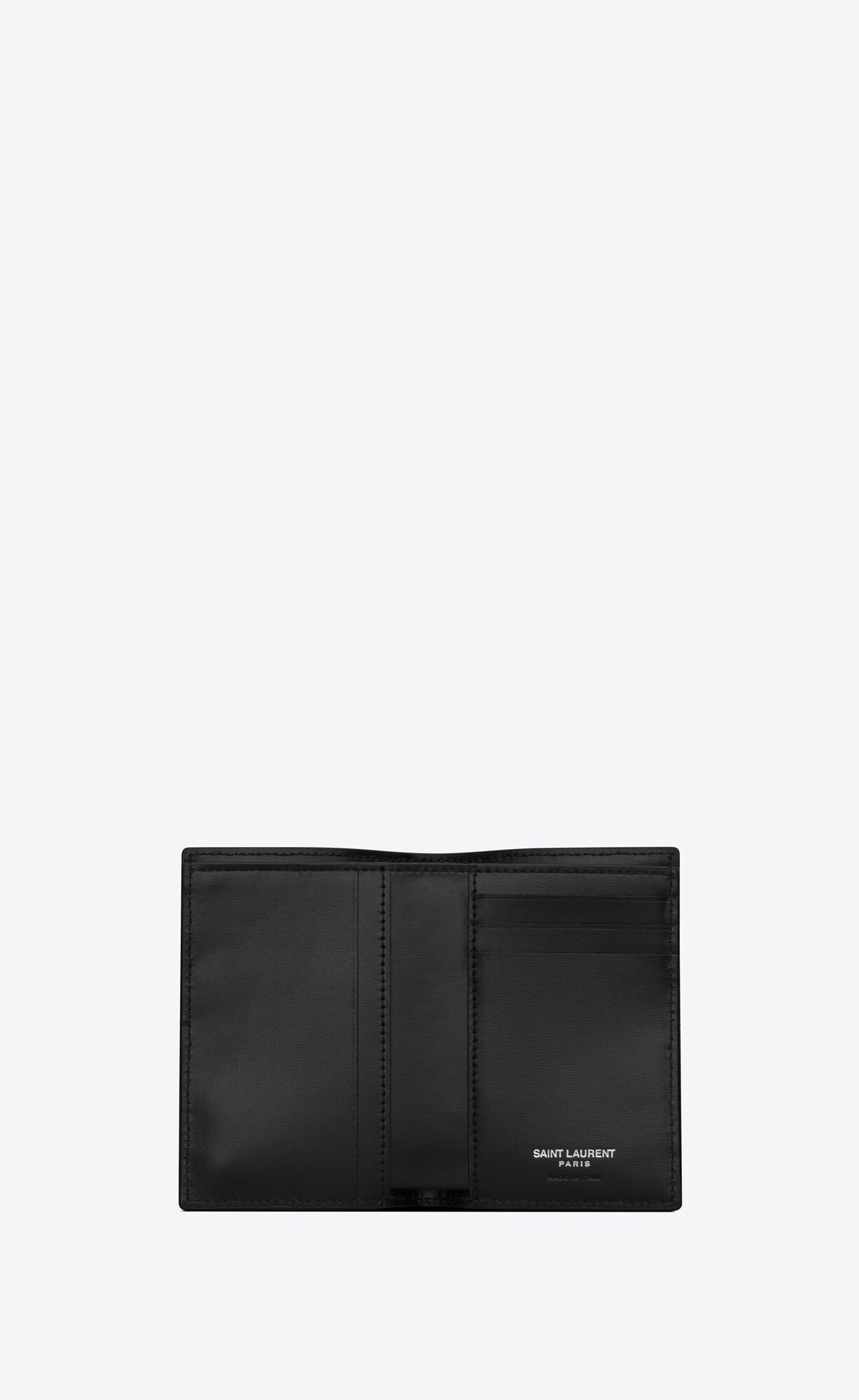 YSL Tiny Cassandre Credit Card Wallet In Matte Leder Schwarz | 03215-JZDW