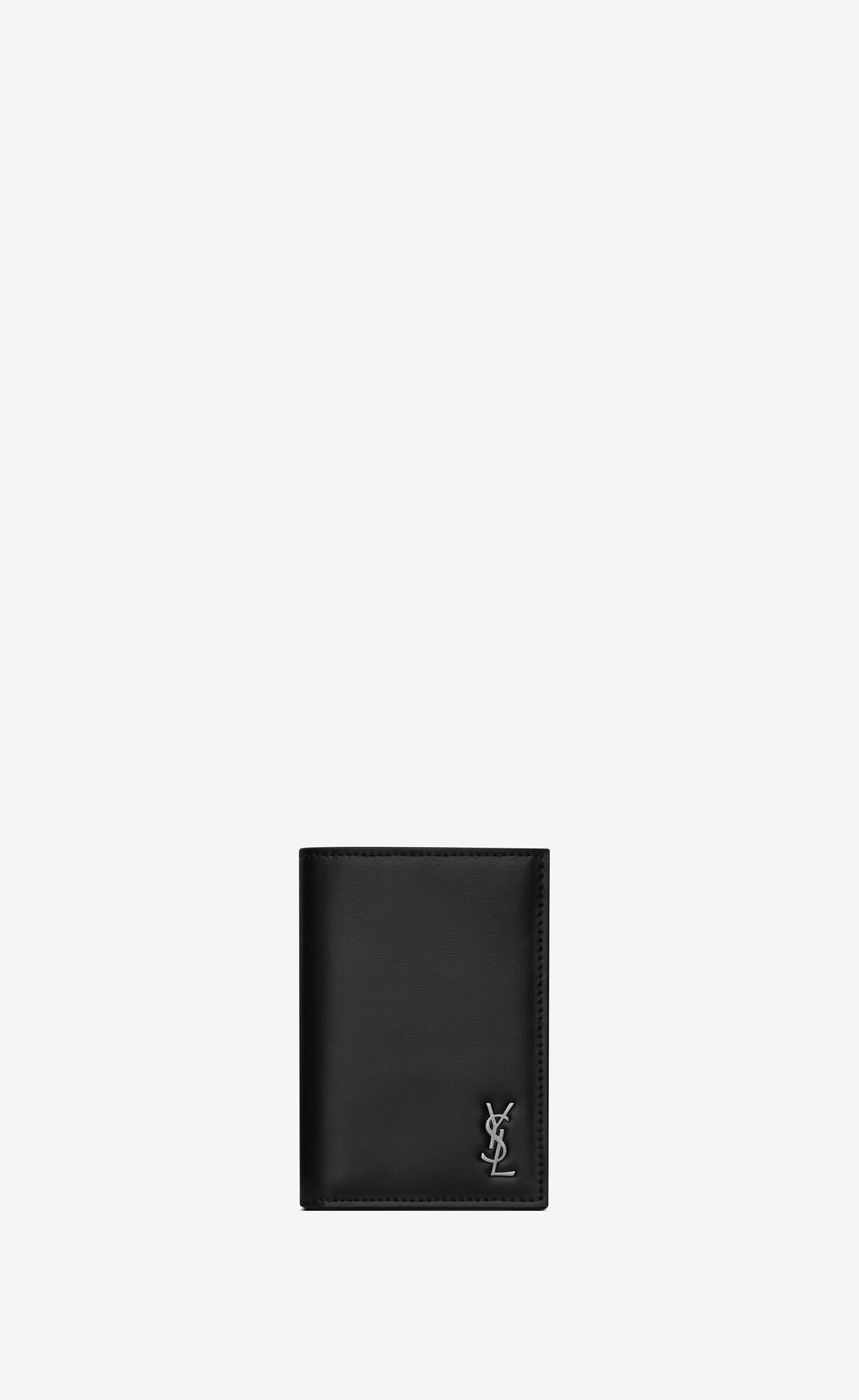 YSL Tiny Cassandre Credit Card Wallet In Matte Leder Schwarz | 93872-CILJ