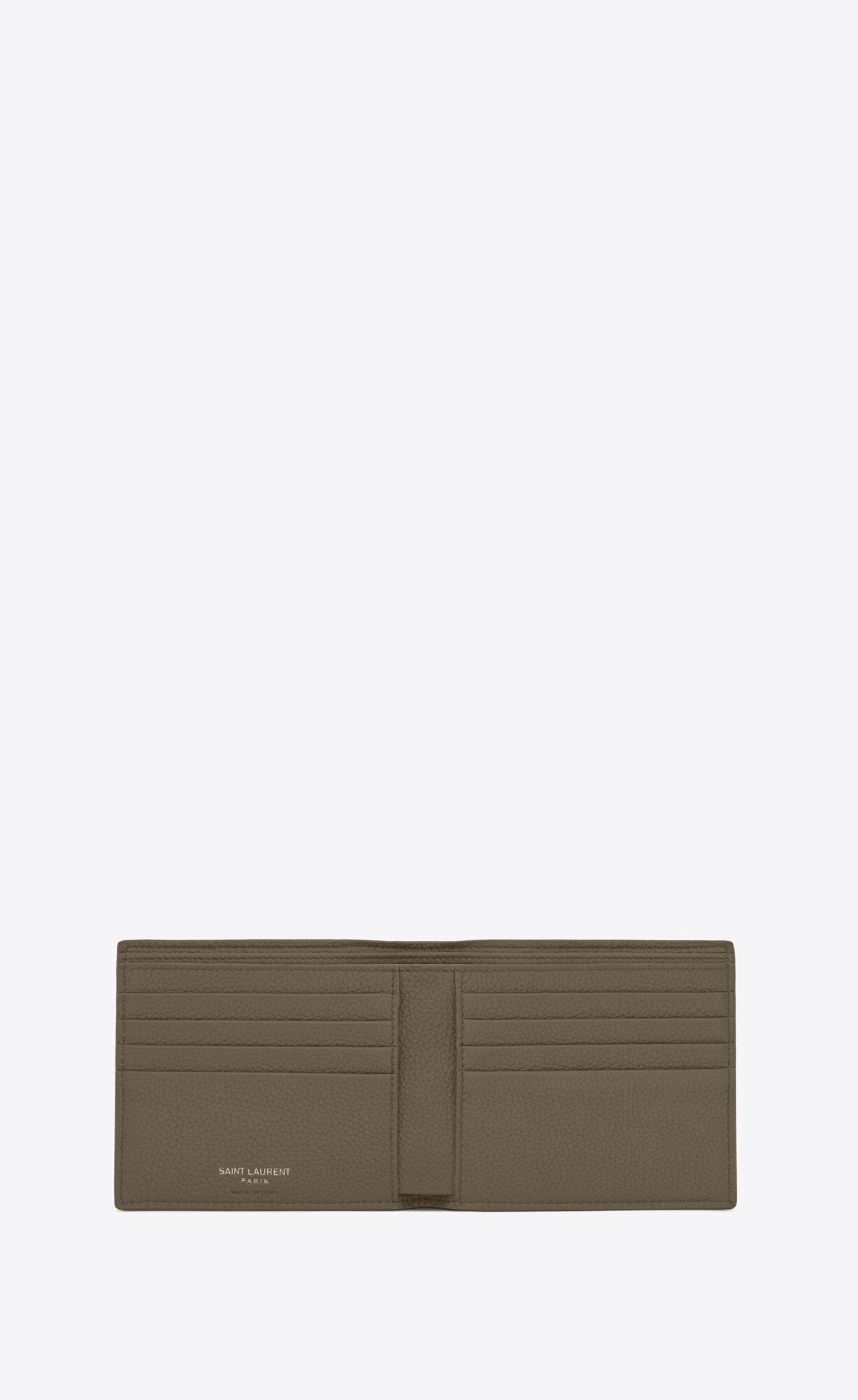 YSL Tiny Cassandre East/West Wallet In Grained Leder Dunkelkhaki | 45761-JLGM