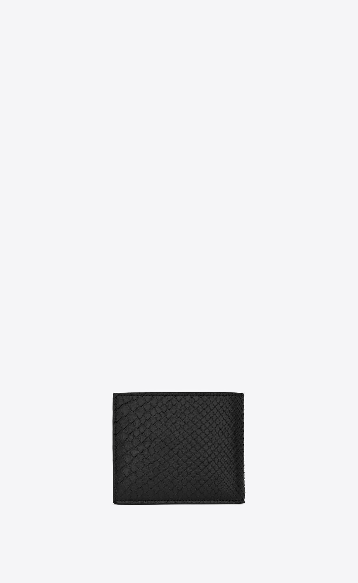 YSL Tiny Cassandre East/West Wallet In Python Noir | 01976-PBMS