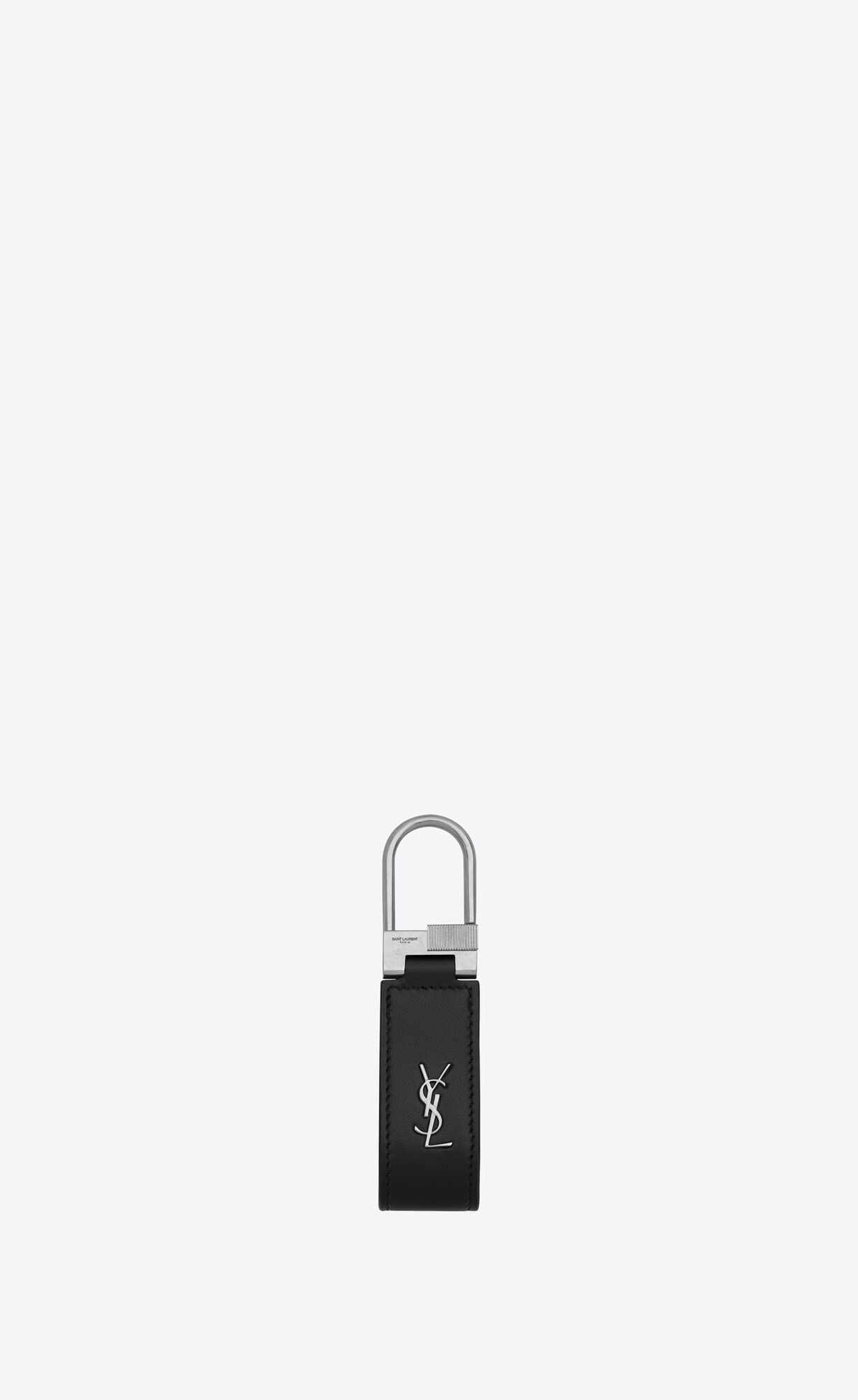 YSL Tiny Cassandre Keyring In Shiny Leder Schwarz | 59263-HUMS