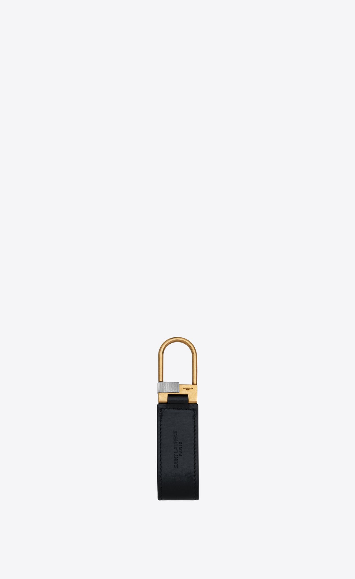 YSL Tiny Cassandre Keyring In Smooth Leder Schwarz | 63794-PVFN