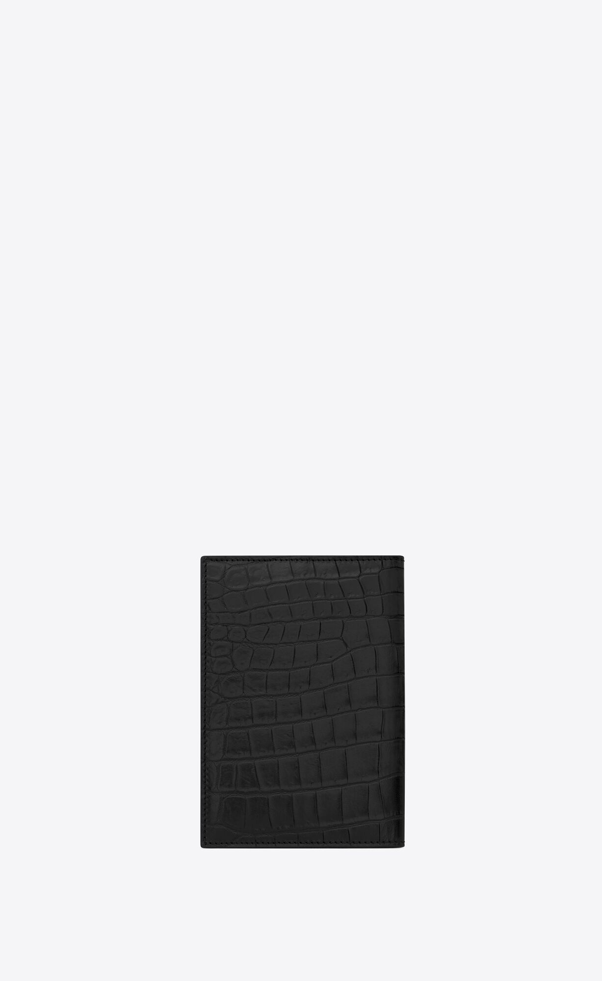 YSL Tiny Cassandre Passport Case In Crocodile-embossed Leder Schwarz | 42701-WNAH