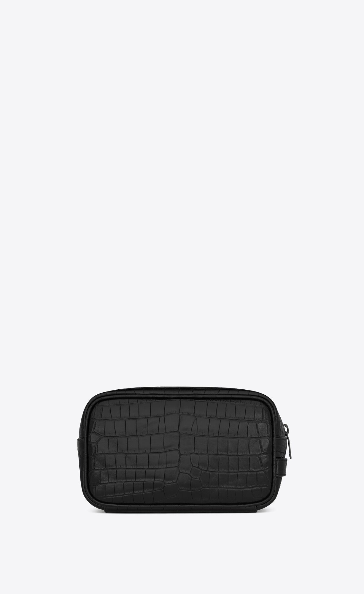 YSL Tiny Cassandre Small Grooming Case In Crocodile-embossed Matte Leder Schwarz | 98257-ZJIP