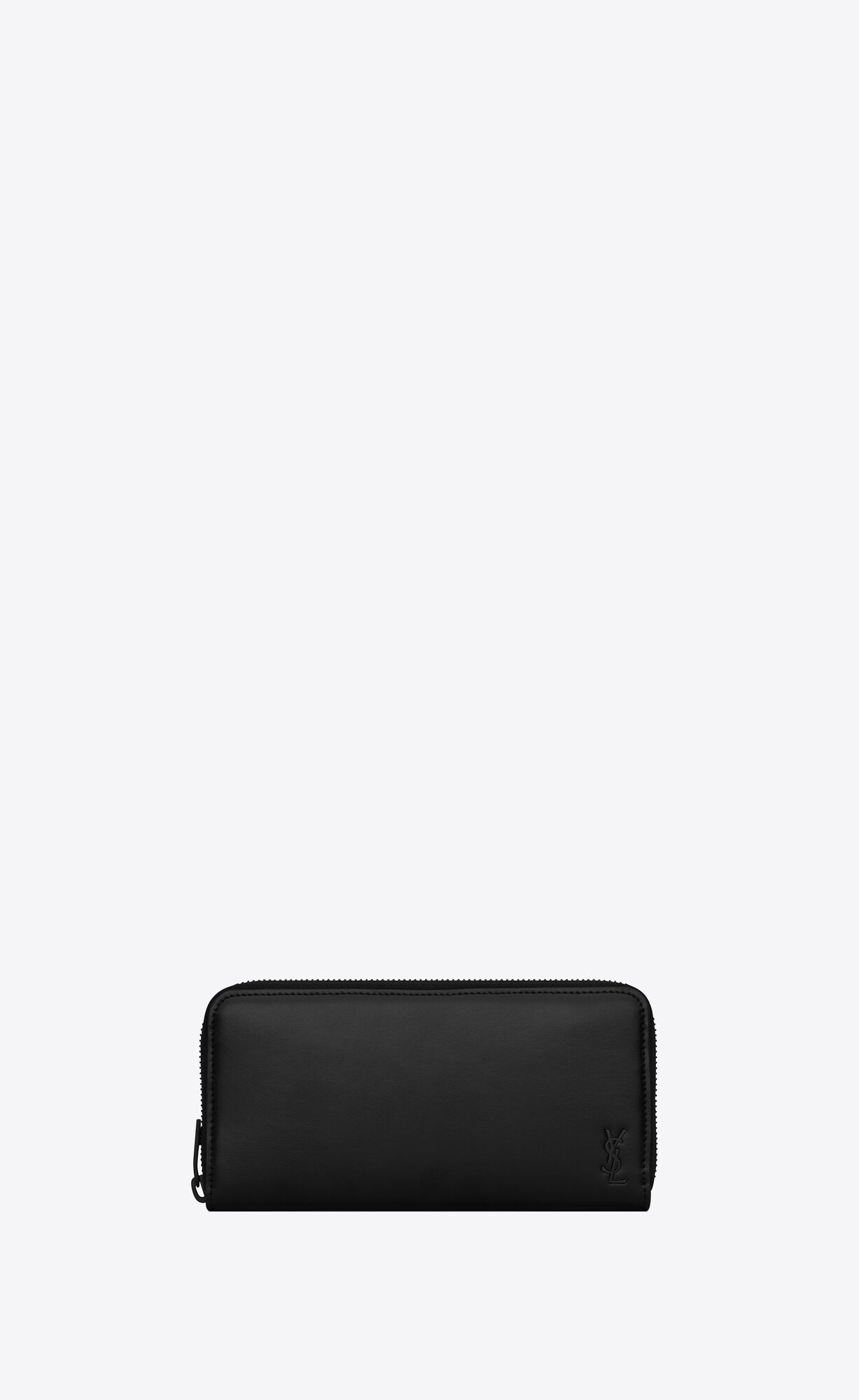 YSL Tiny Cassandre Zip-around Wallet In Matte Leder Schwarz | 08765-GHQJ