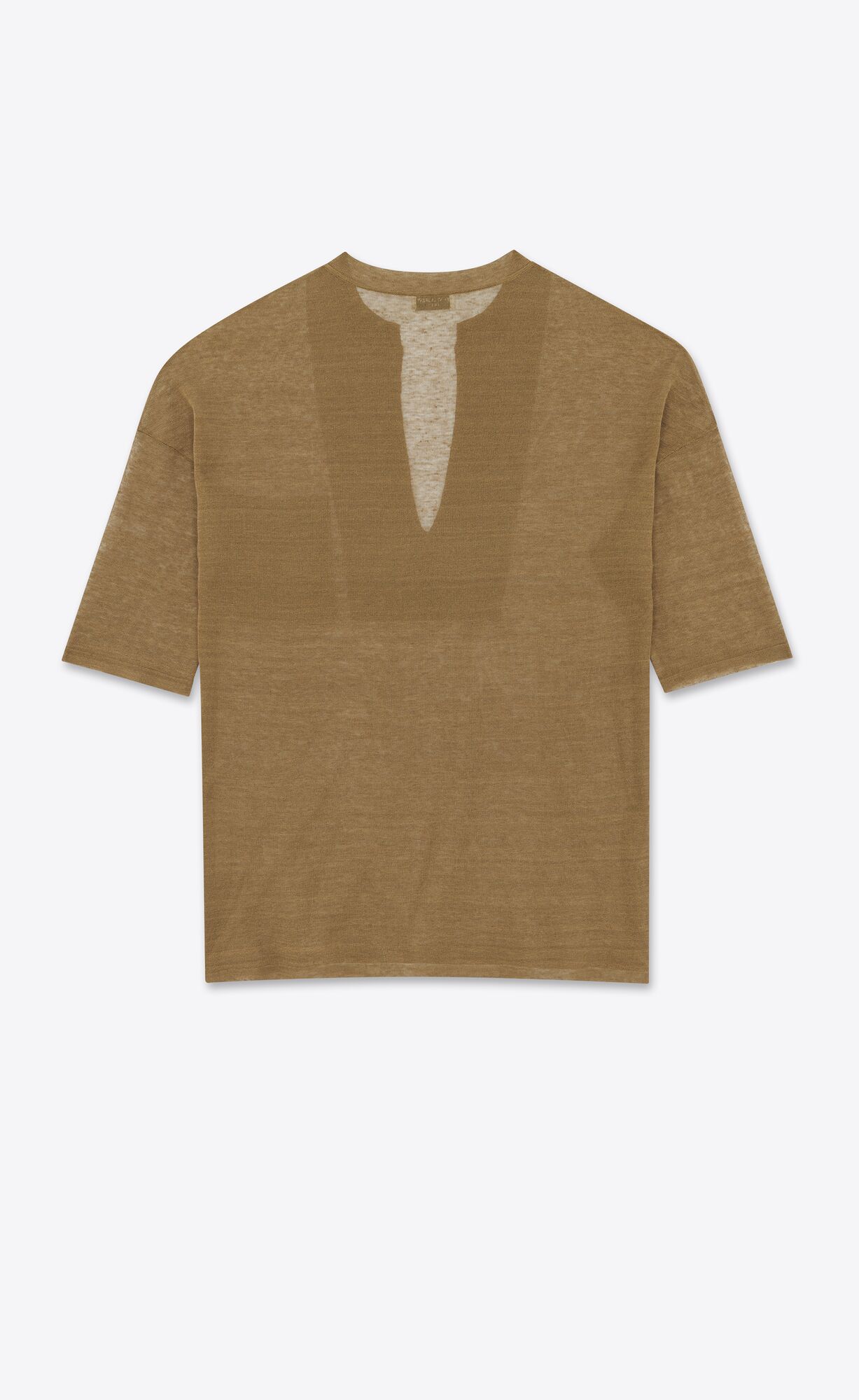 YSL Top In Linen And Silk Khaki | 76803-JRLQ