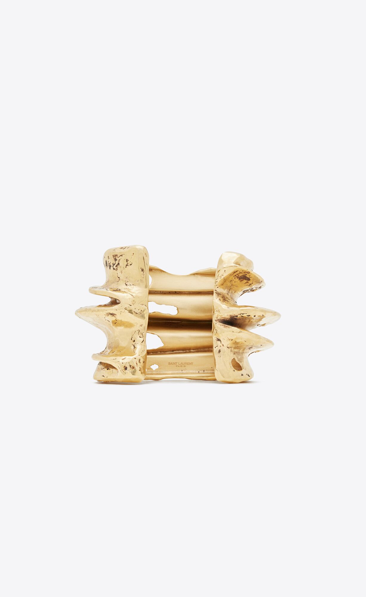 YSL Tornado Crater Cuff Bracelet In Metal Gold | 87462-EURM