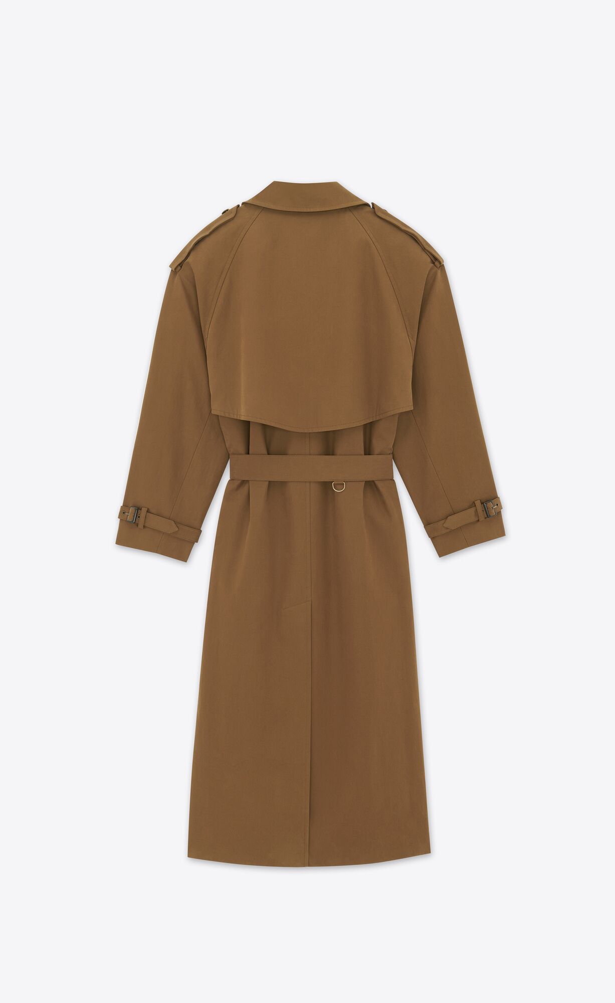 YSL Trench Coat In Baumwoll Kaki Fonce | 65290-CNYQ