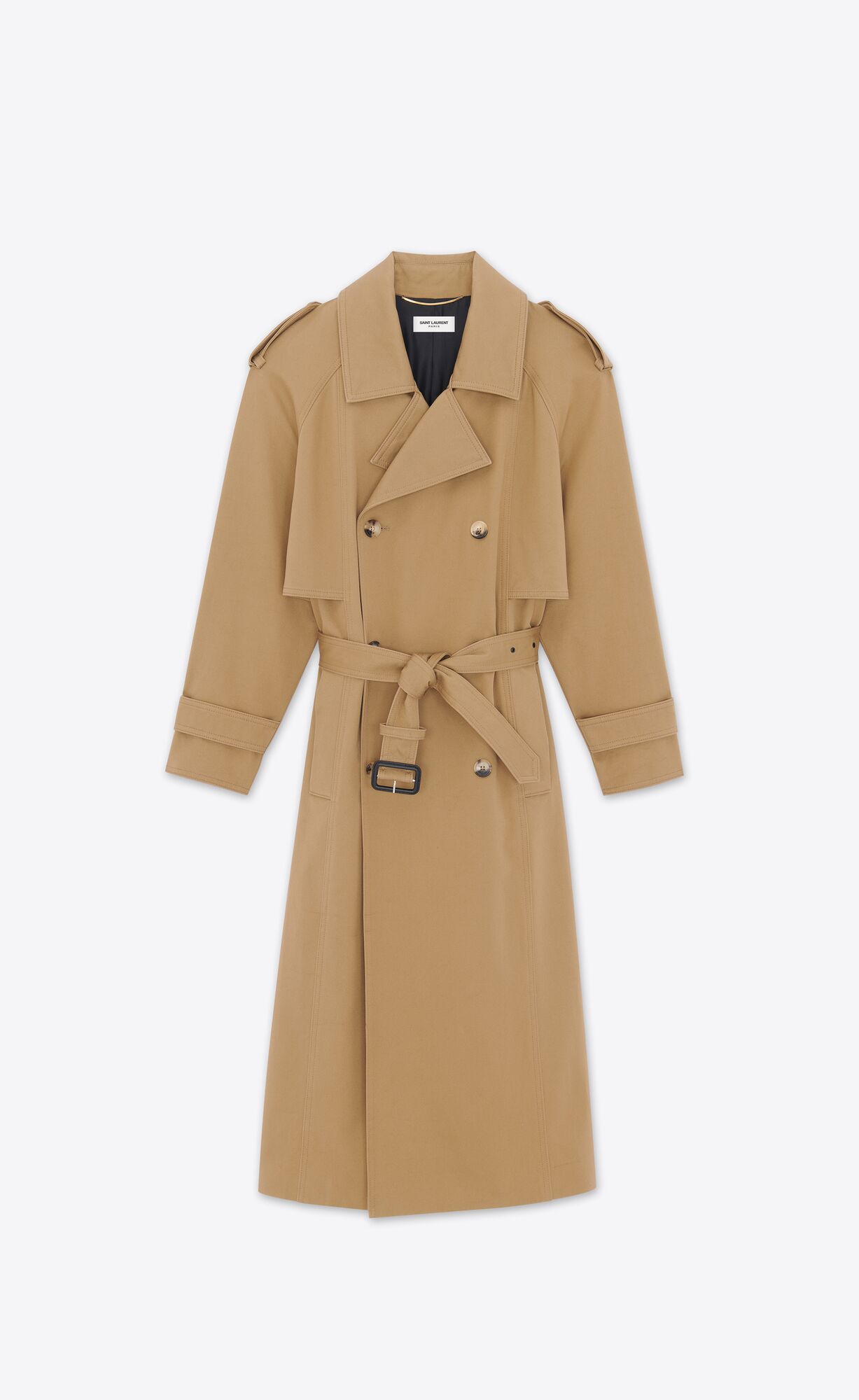 YSL Trench Coat In Gabardine Beige | 08367-UEZS