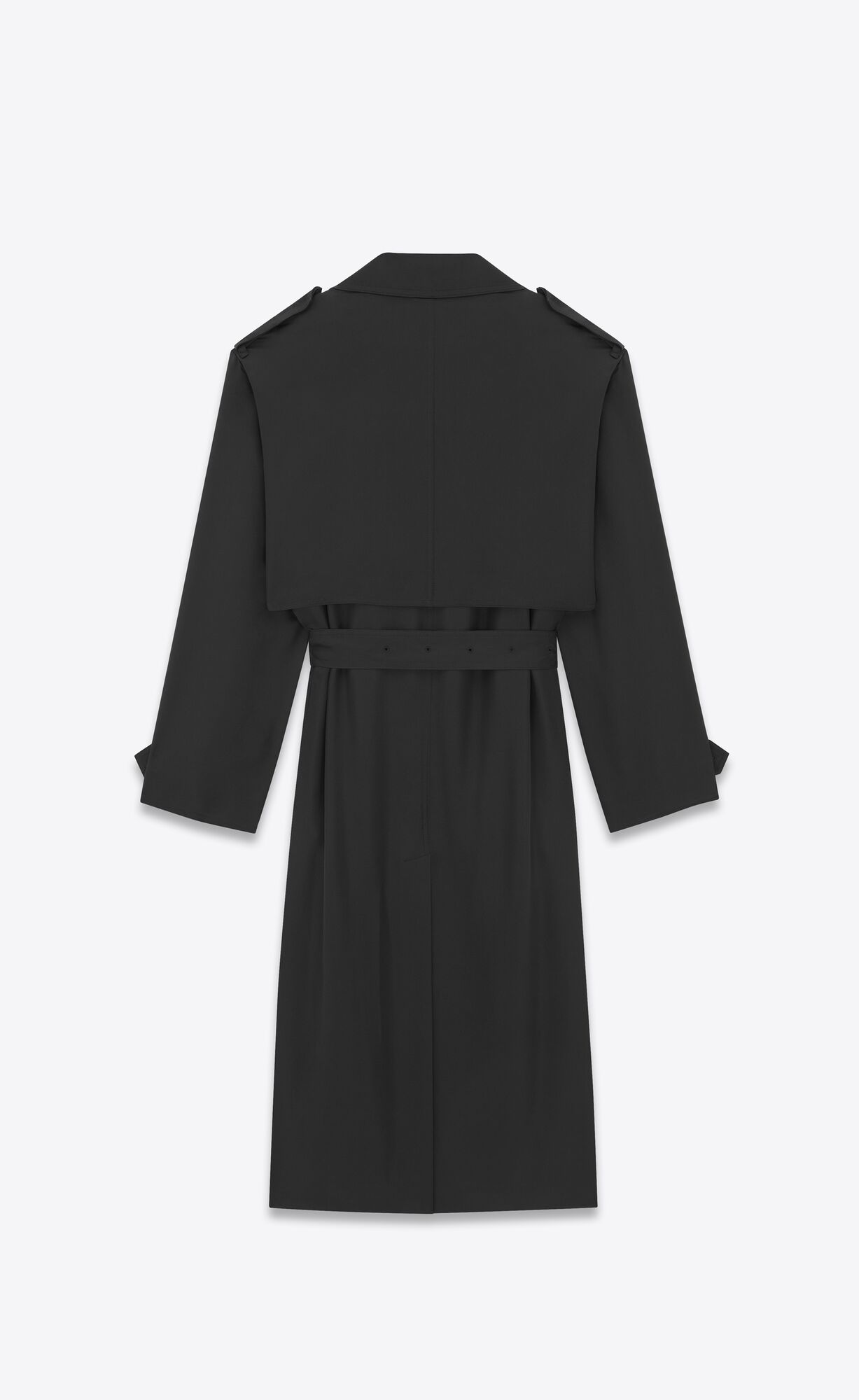 YSL Trench Coat In Silk Satin Schwarz | 72341-ONWG