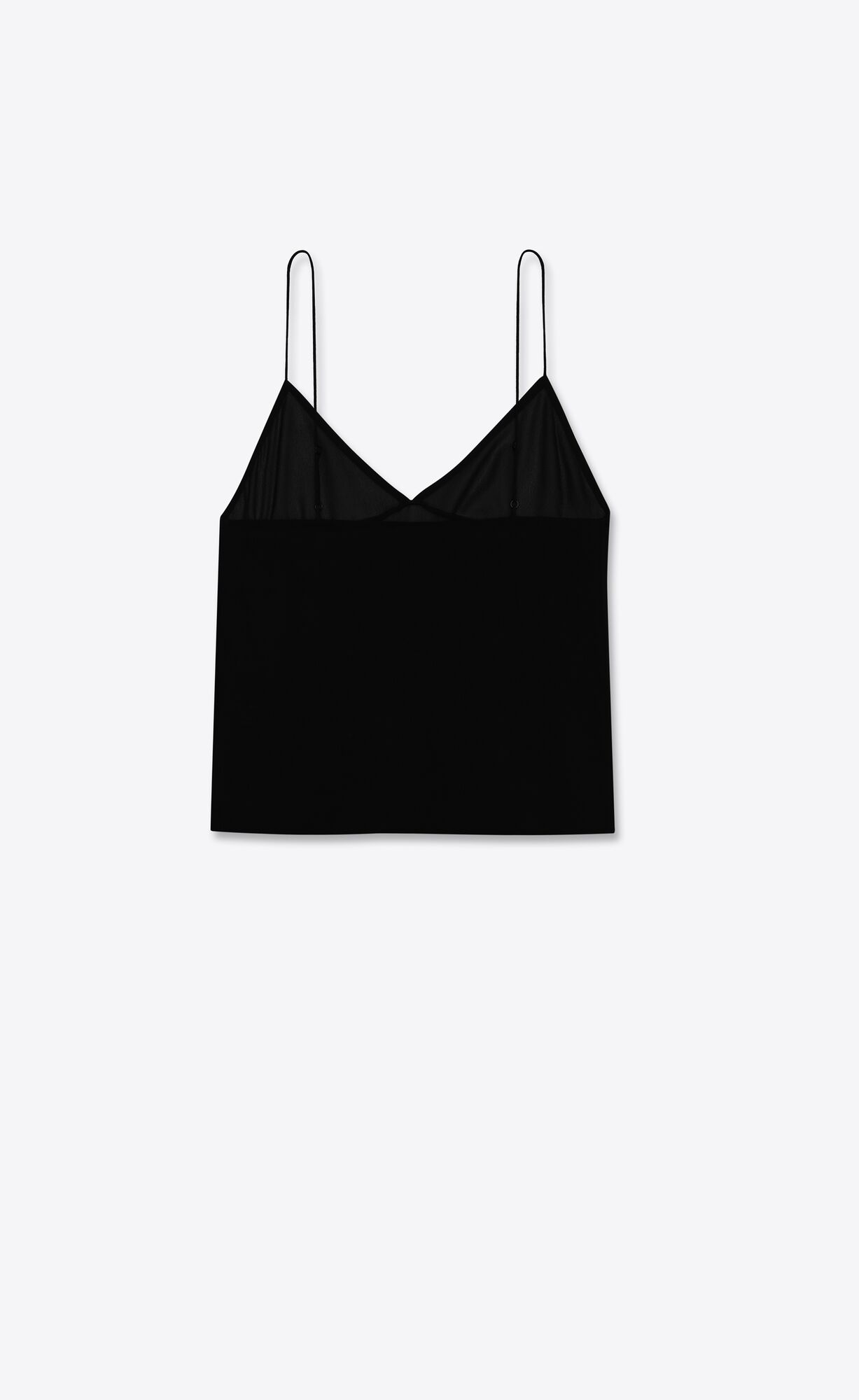 YSL Triangle Camisole In Washed Silk Georgette Schwarz | 17058-VUFR