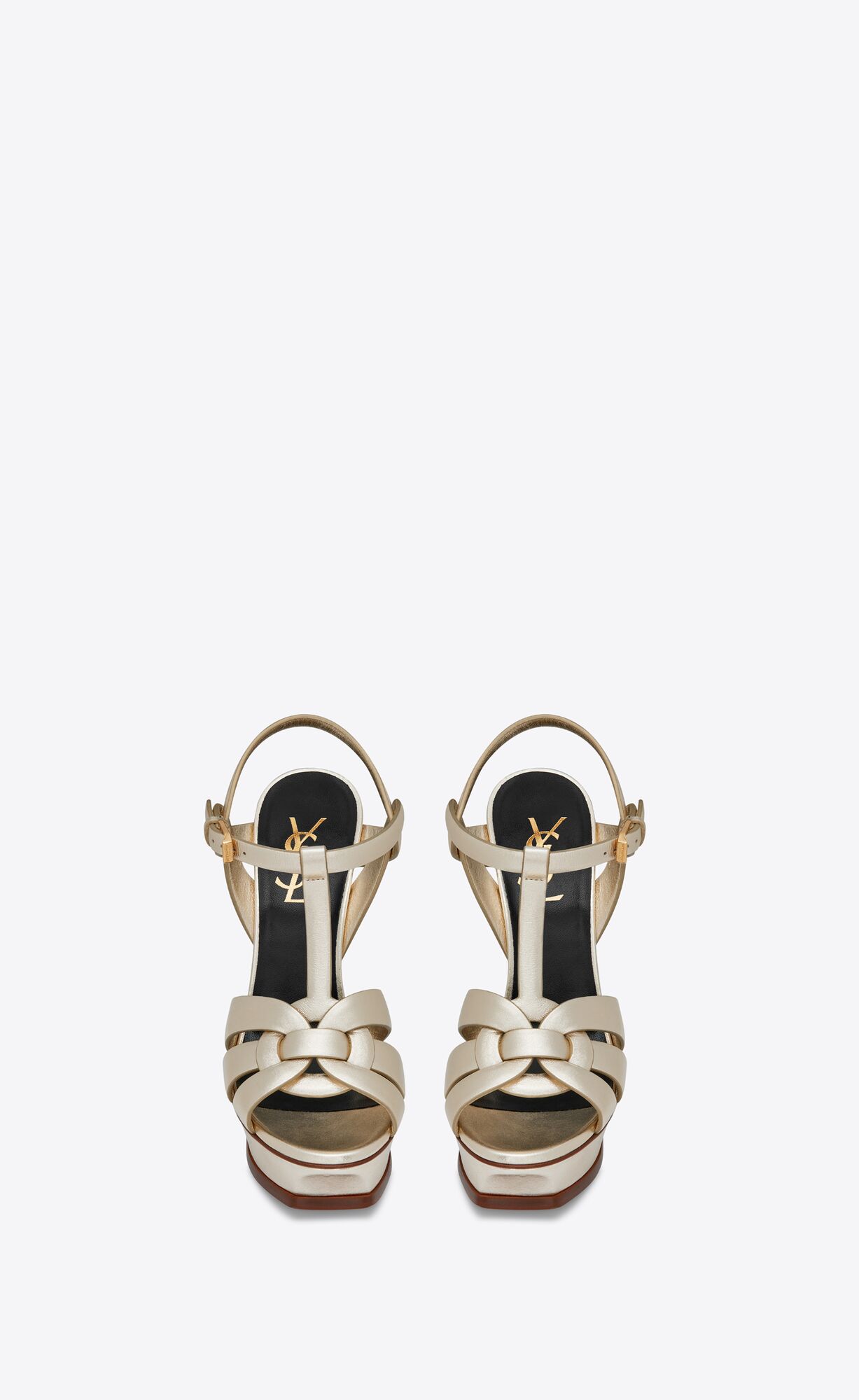 YSL Tribute Sandals In Metallic Leder Gold | 52941-GJWO