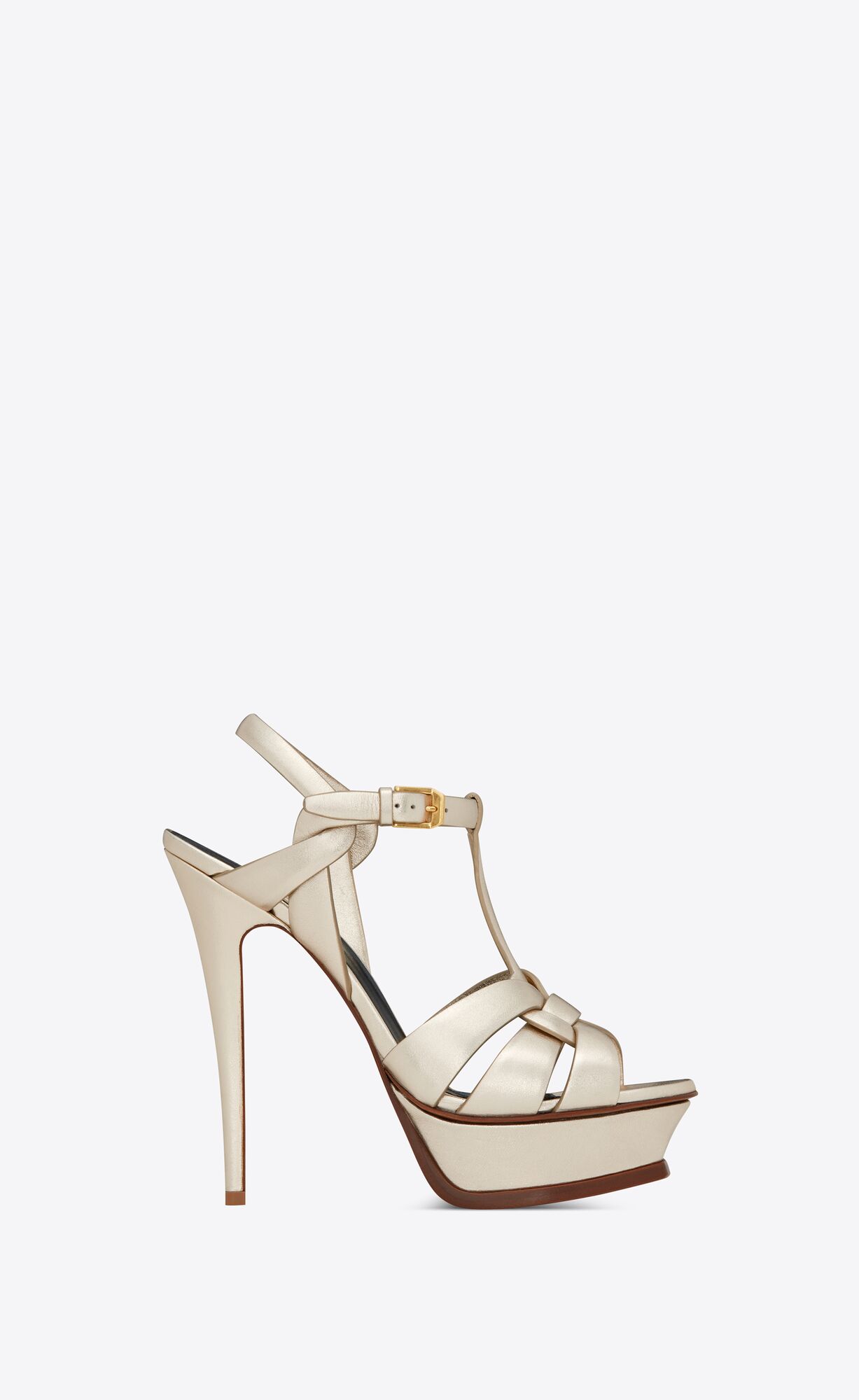 YSL Tribute Sandals In Metallic Leder Gold | 52941-GJWO