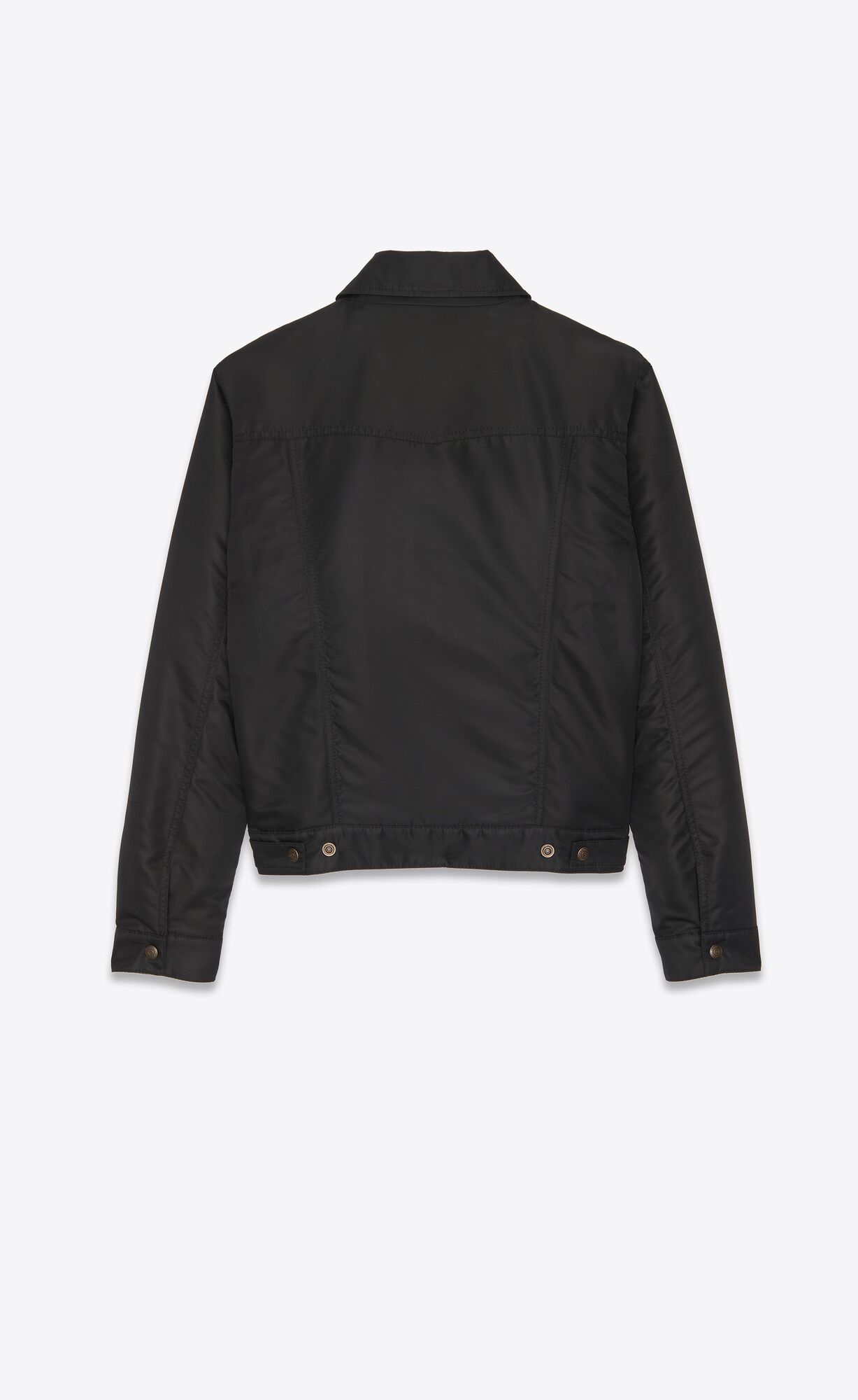 YSL Trucker Jacket In Nylon Noir | 01674-KFNV