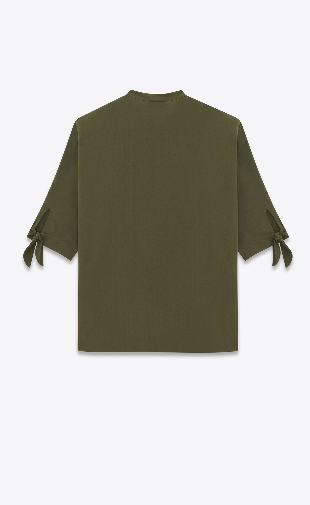 YSL Tunic Shirt In Crepe De Chine Khaki | 71943-PILC