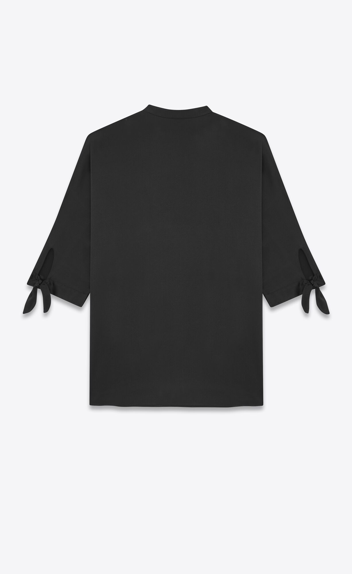 YSL Tunic Shirt In Crepe Satin Schwarz | 20149-KSCX