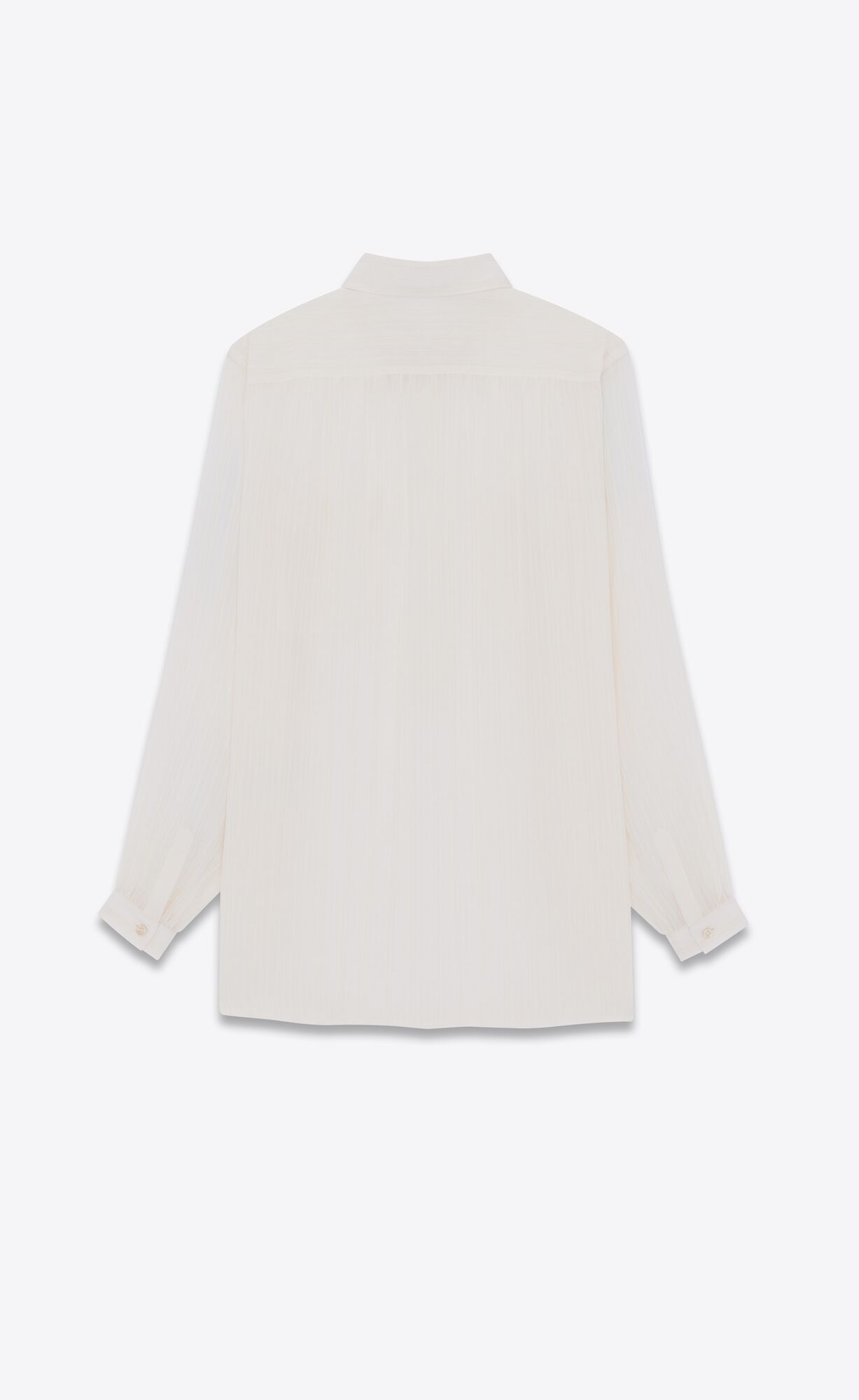 YSL Tunic Shirt In Gestreift Cupro Craie | 80746-BPYN