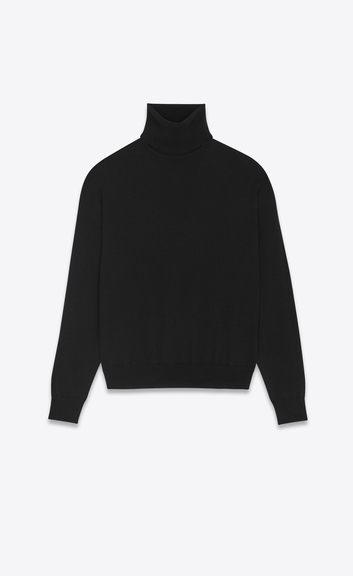 YSL Turtleneck Pullover In Cashmere Noir | 43061-IVYF