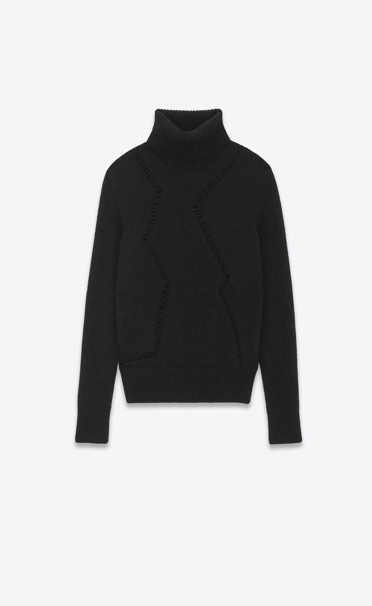 YSL Turtleneck Pullover In Wolle Schwarz | 74165-OSLJ