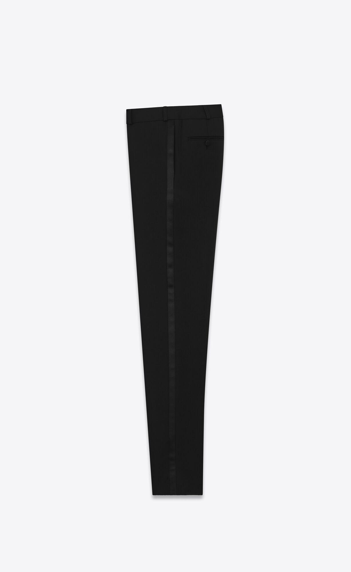 YSL Tuxedo Gerade Pants In Grain De Poudre Schwarz | 70895-UOYE