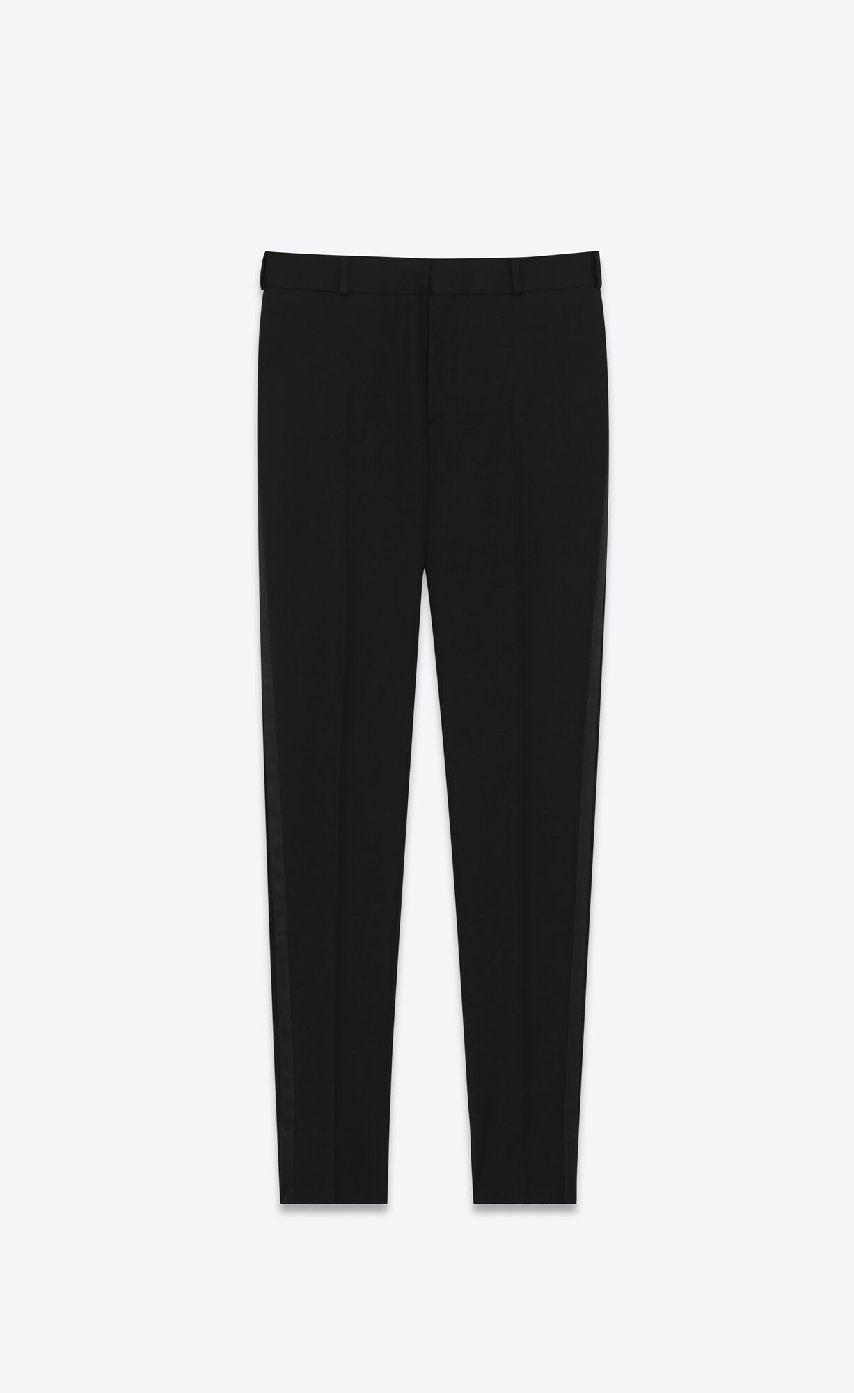 YSL Tuxedo Gerade Pants In Grain De Poudre Schwarz | 70895-UOYE