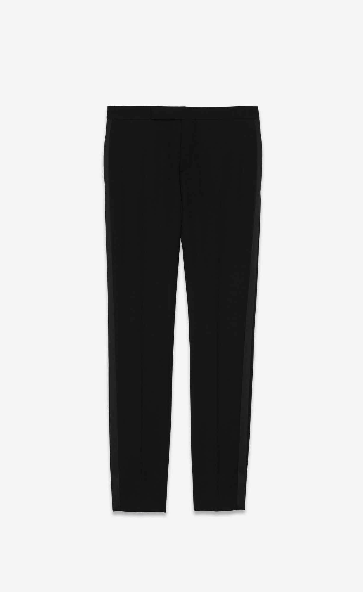 YSL Tuxedo Pants In Grain De Poudre Saint Laurent Schwarz | 69372-VMHQ