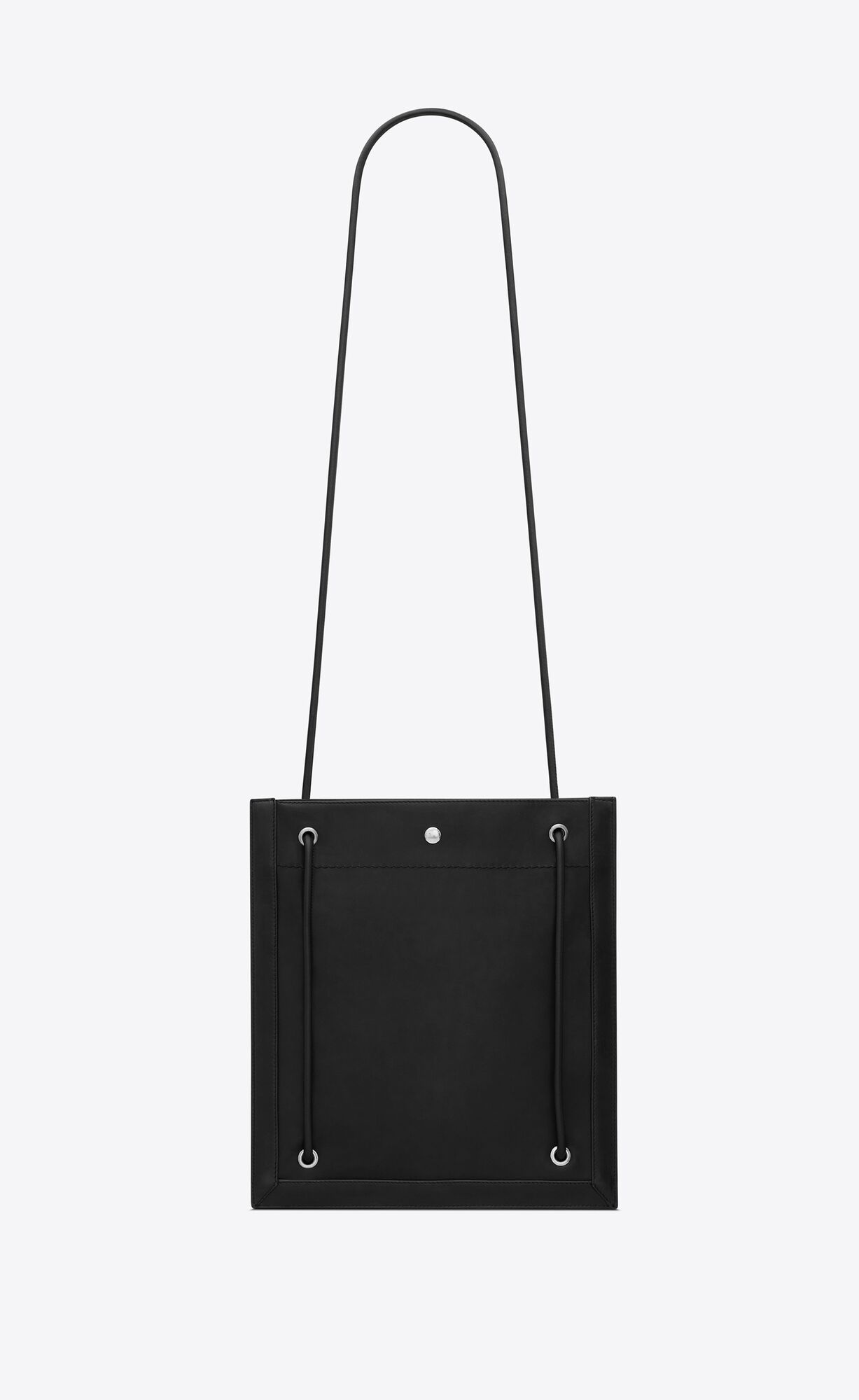 YSL Universite Flache Crossbody Bag In Vegetable-tanned Leder Schwarz | 84706-PKLF