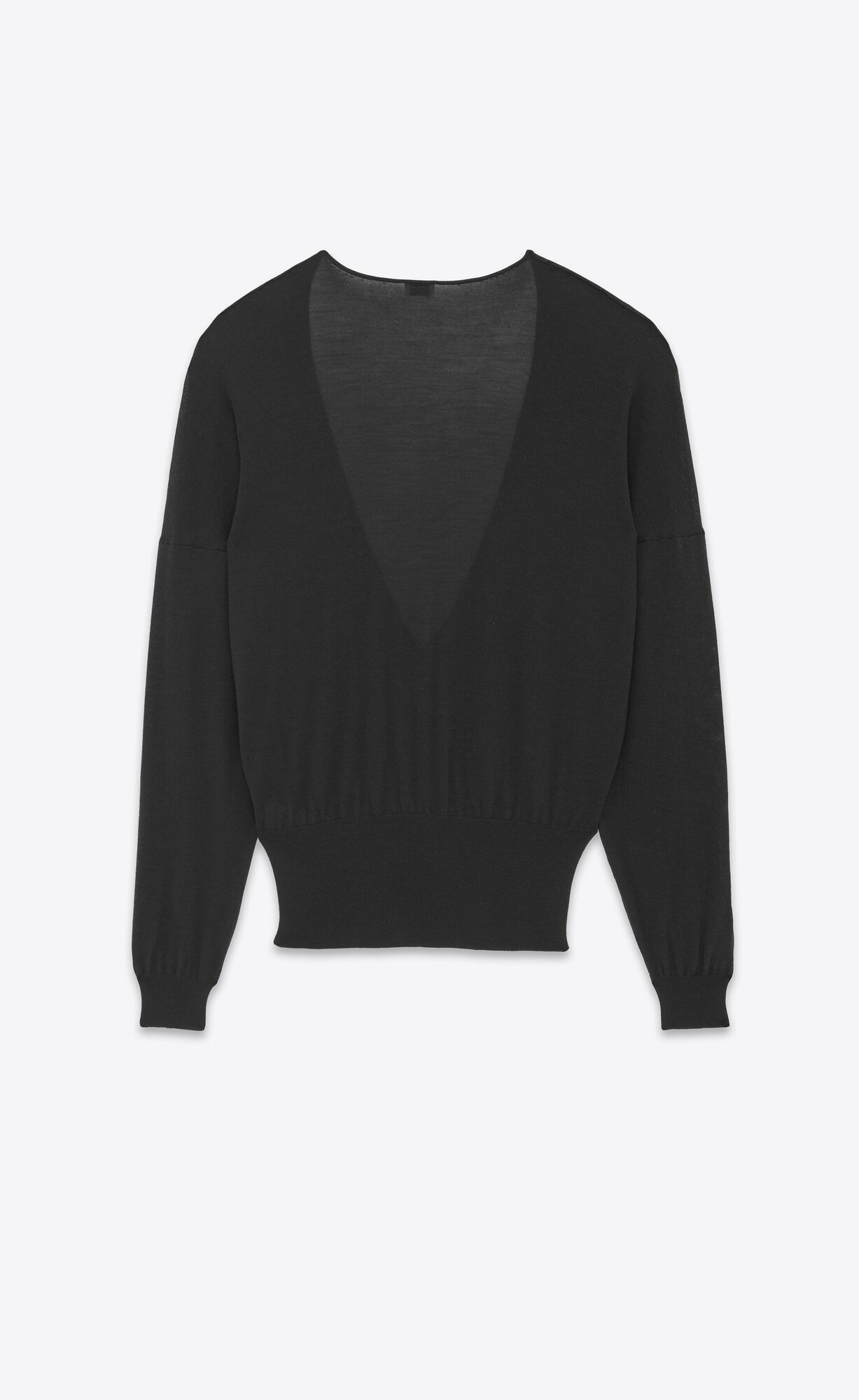 YSL V-neck Pullover In Cashmere, Wolle And Silk Schwarz | 17642-YWPD