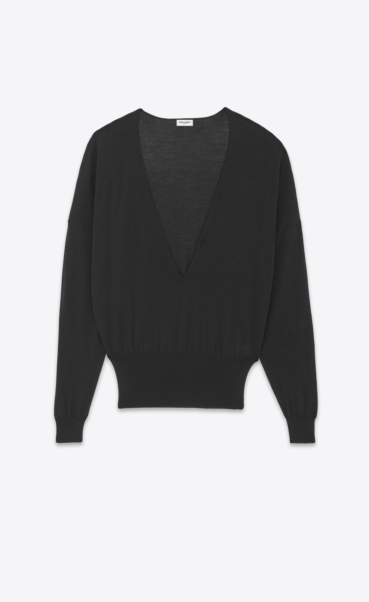 YSL V-neck Pullover In Cashmere, Wolle And Silk Schwarz | 17642-YWPD