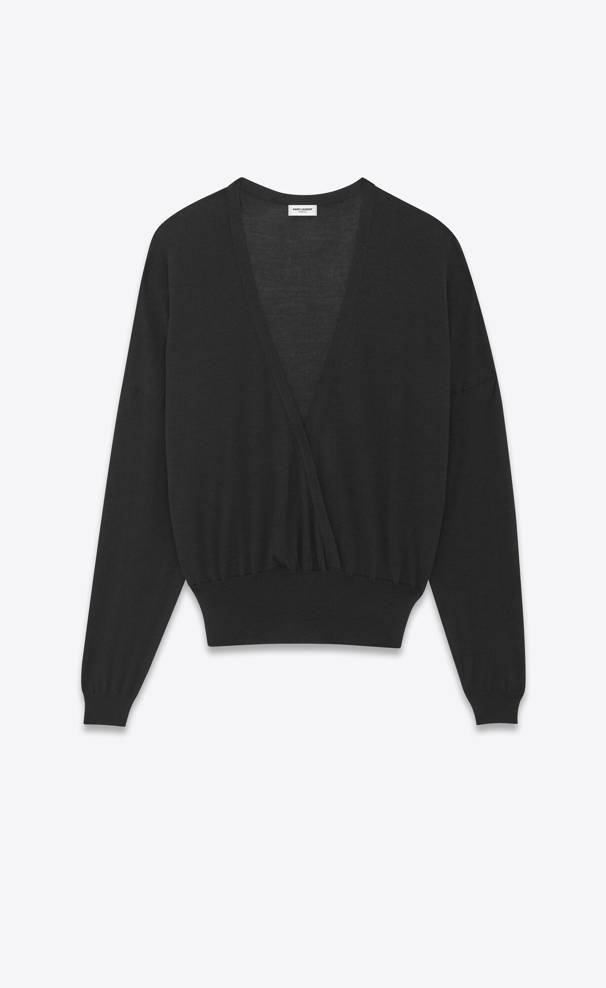 YSL V-neck Pullover In Cashmere, Wolle And Silk Schwarz | 32065-RTIH