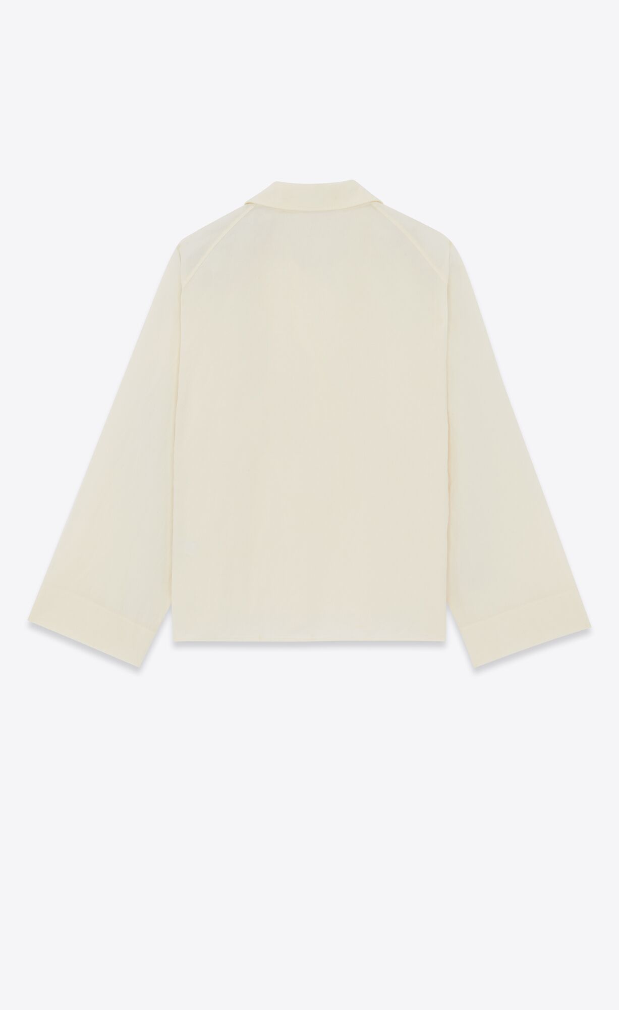 YSL Vareuse Shirt In Baumwoll And Linen Craie | 37190-CWQU