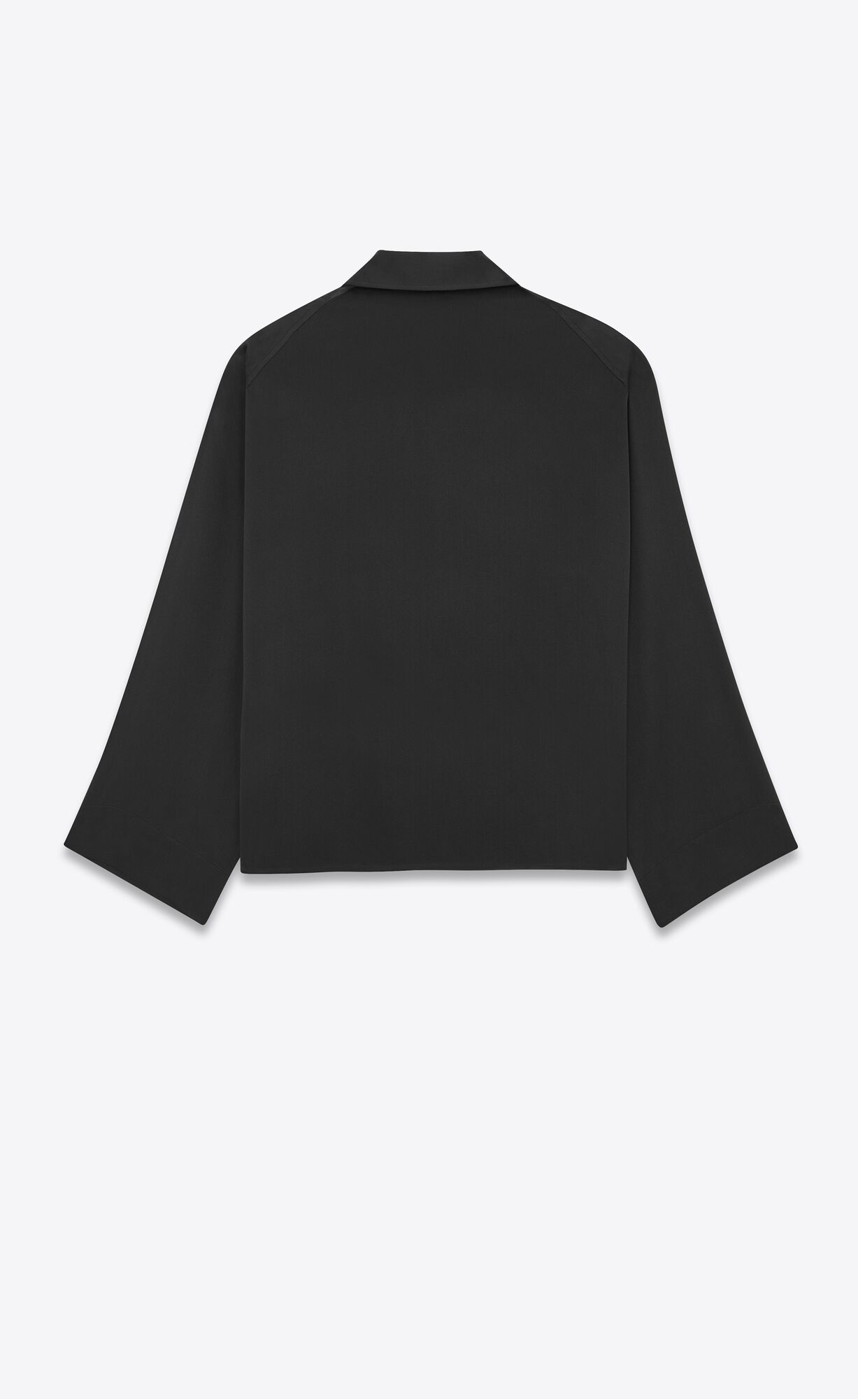 YSL Vareuse Shirt In Crepe Satin Schwarz | 68925-DHFZ