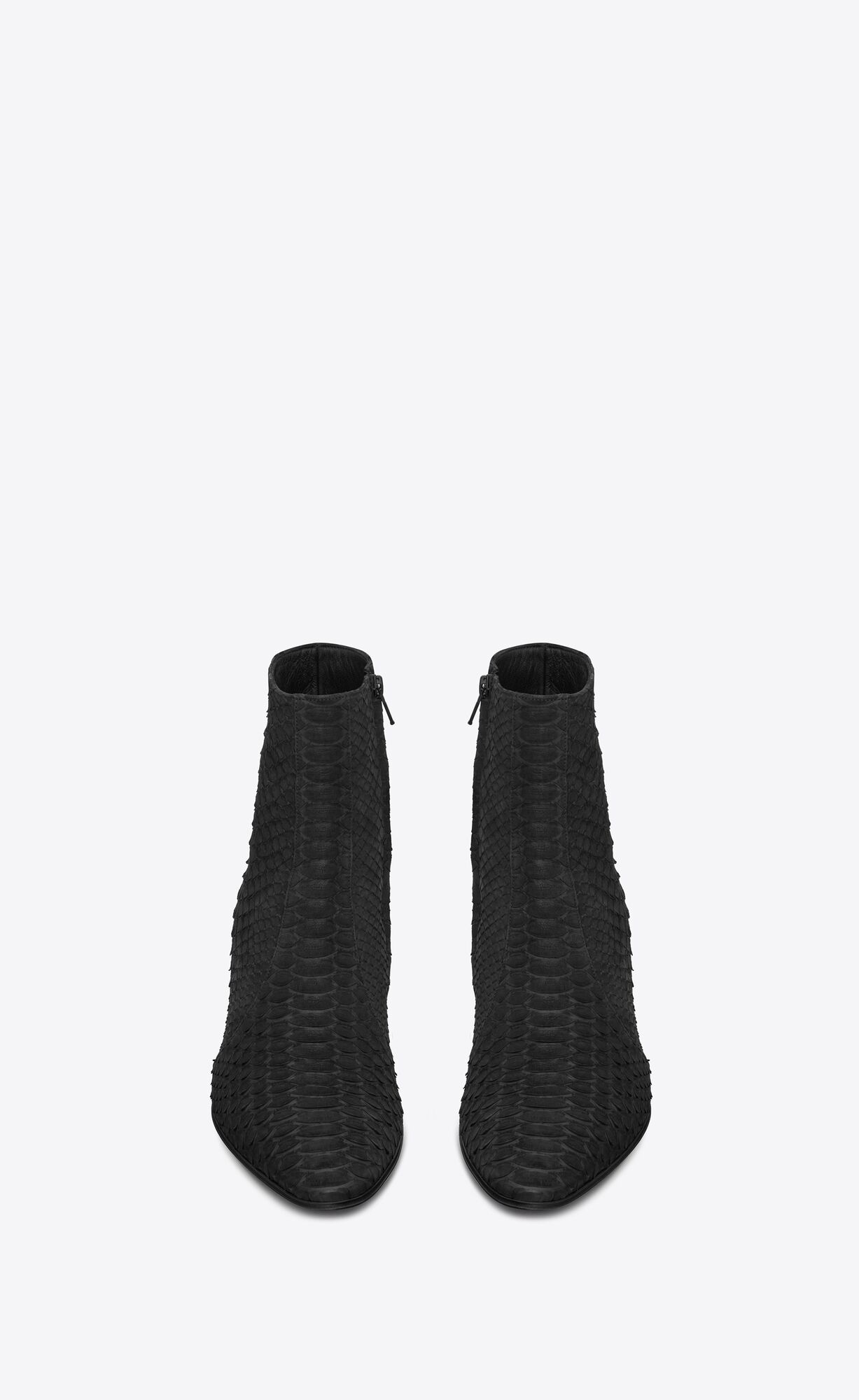 YSL Vassili Zipped Boots In Python Schwarz | 93805-BFVC