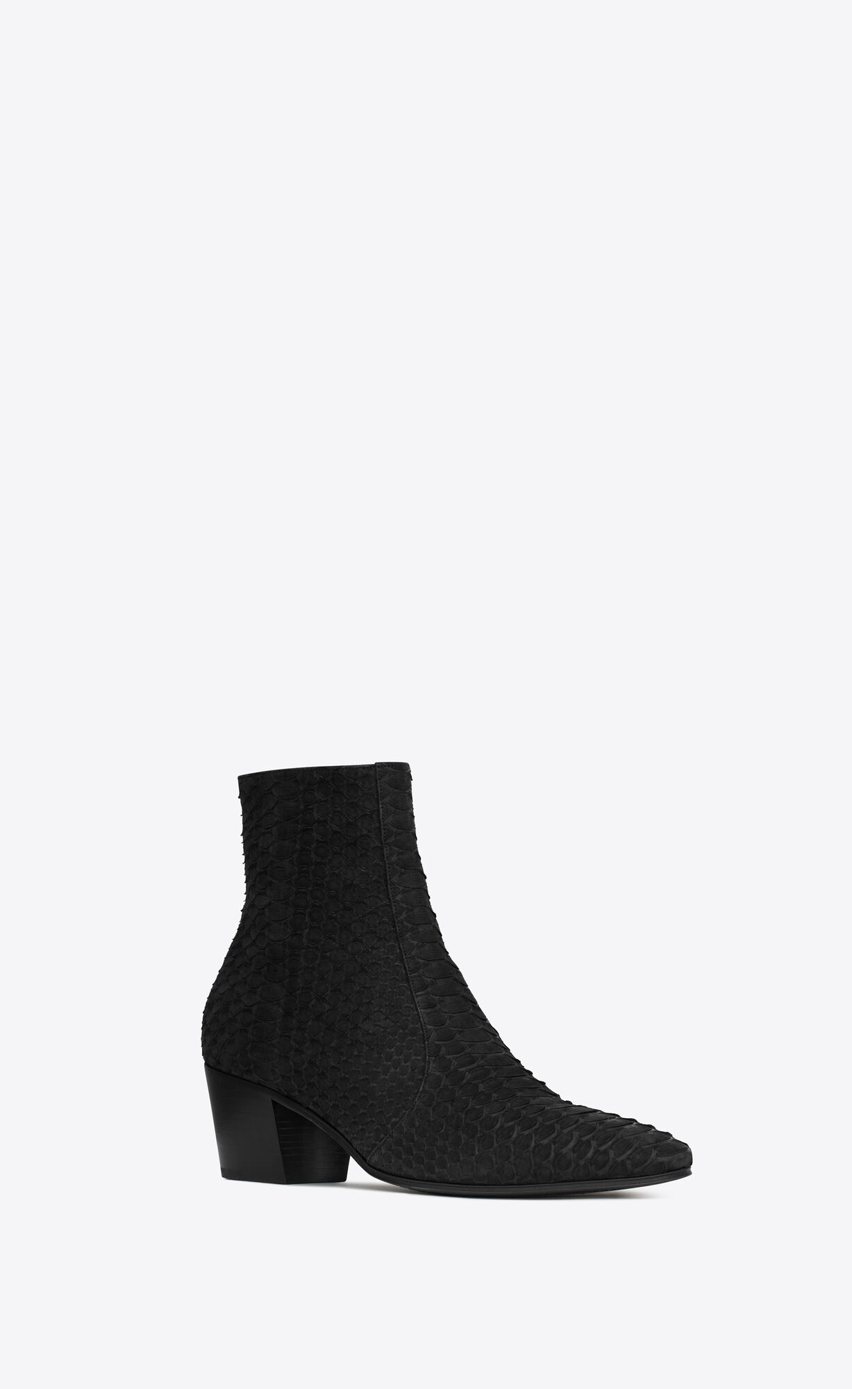 YSL Vassili Zipped Boots In Python Schwarz | 93805-BFVC