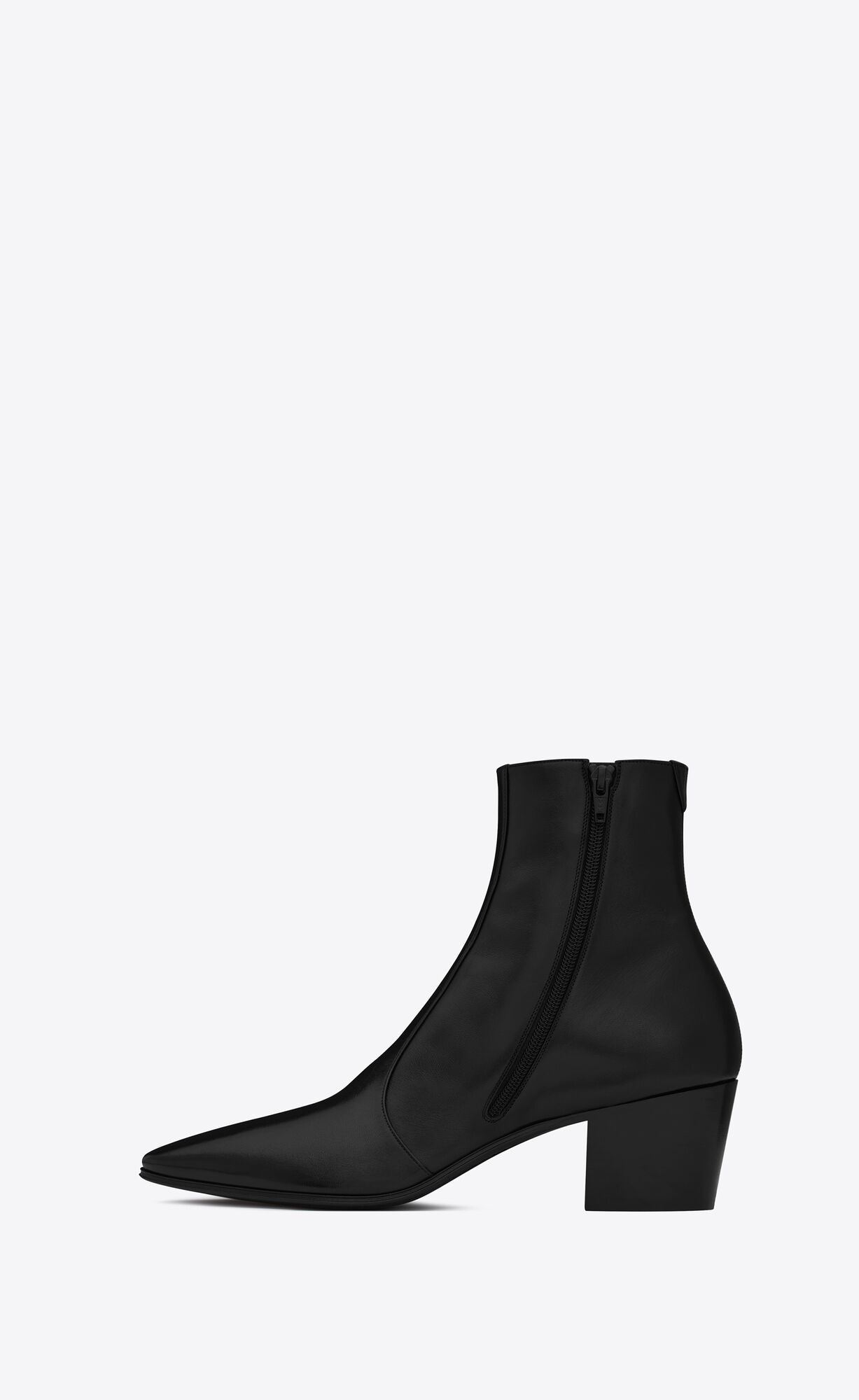 YSL Vassili Zipped Boots In Smooth Leder Schwarz | 04835-VEGD