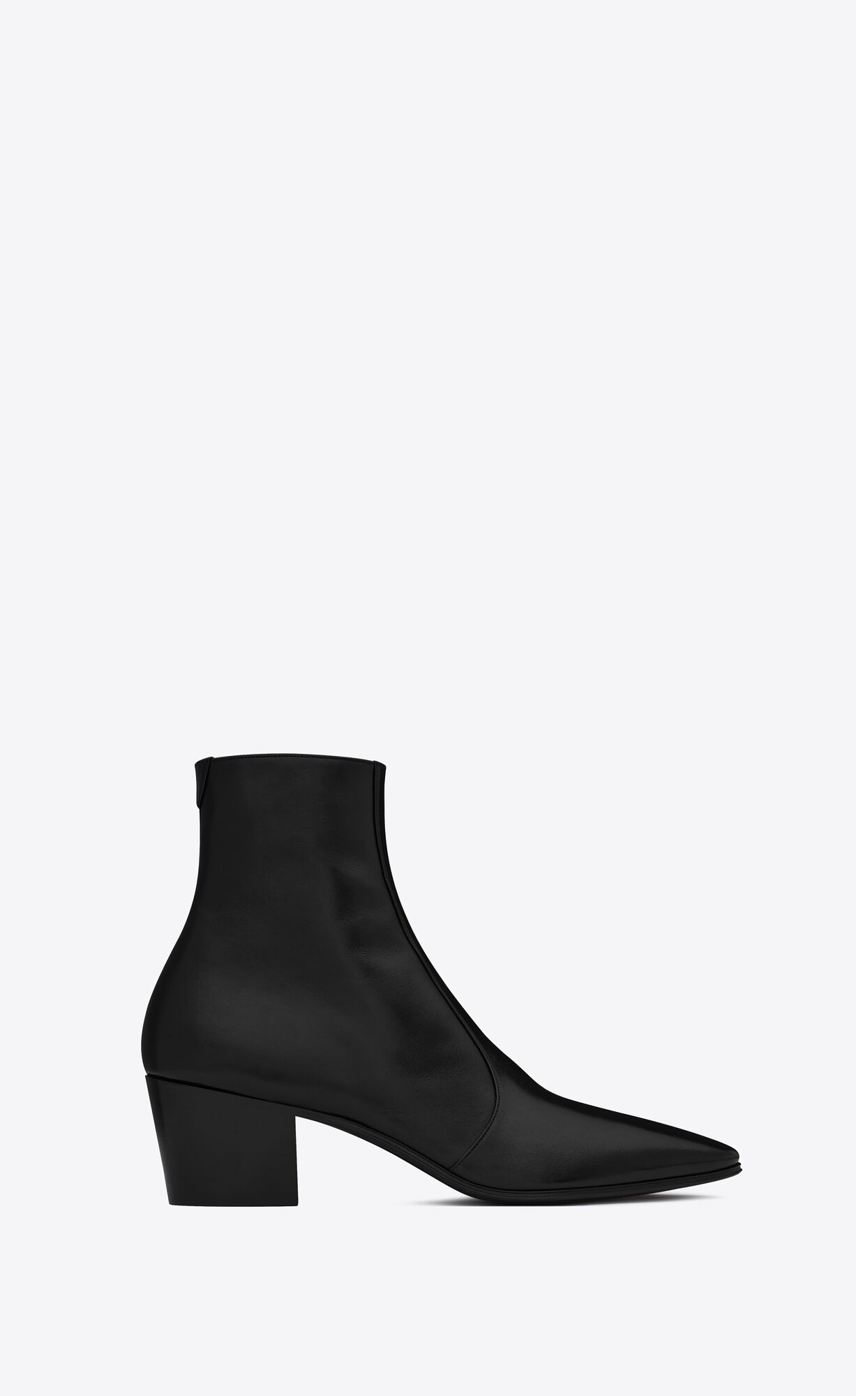 YSL Vassili Zipped Boots In Smooth Leder Schwarz | 04835-VEGD