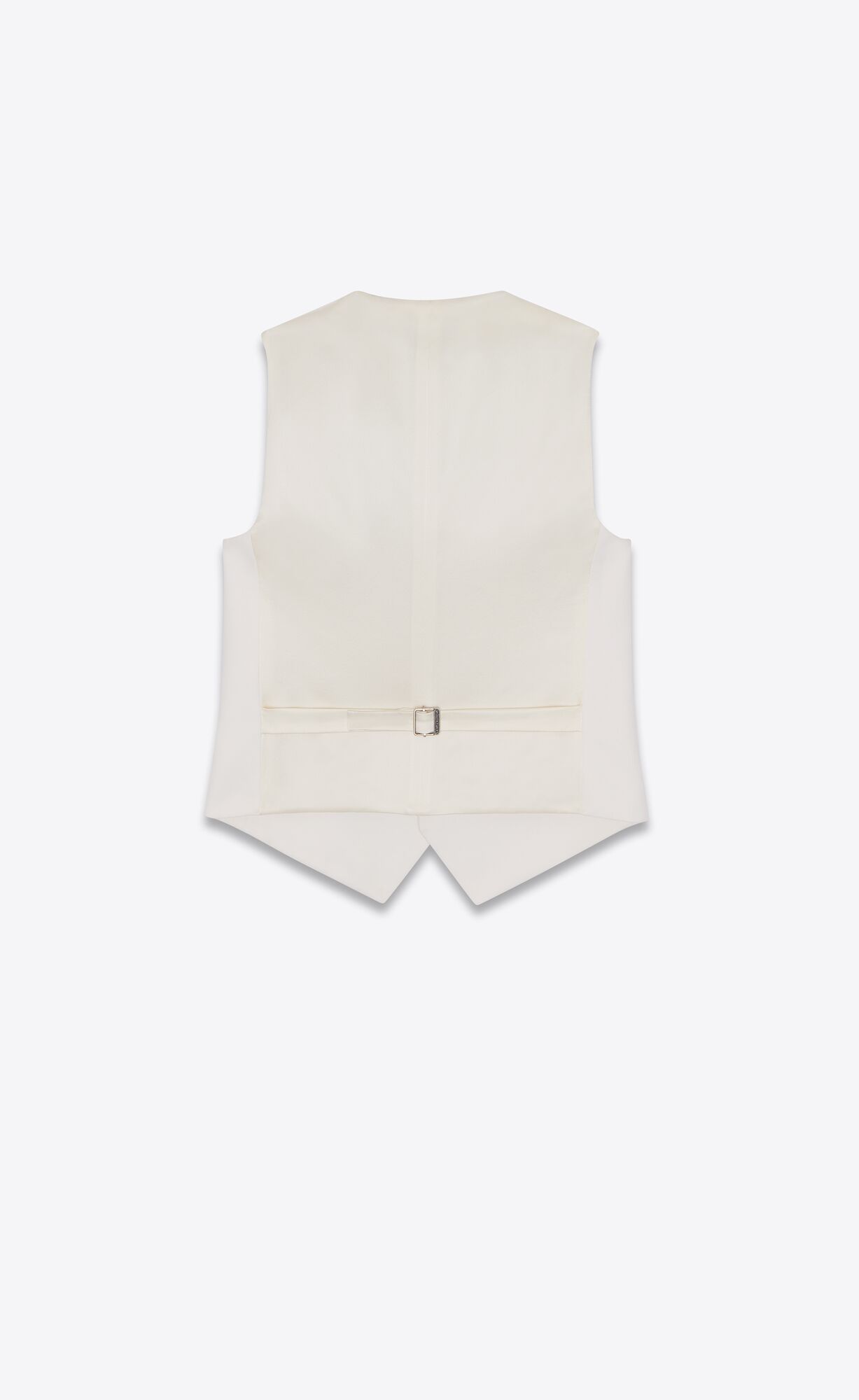 YSL Vest In Grain De Poudre Chalk | 42971-HPUV