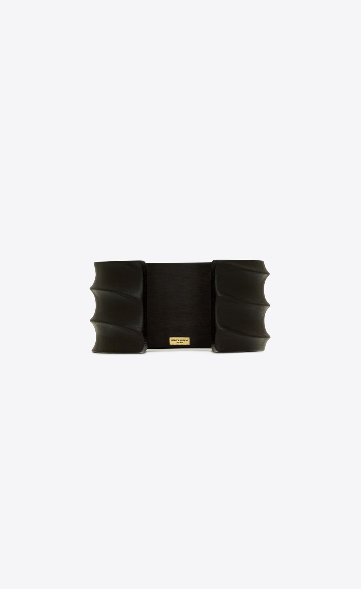 YSL Wavy Cuff In Bamboo Dunkelbraun Gold | 68397-CSWR